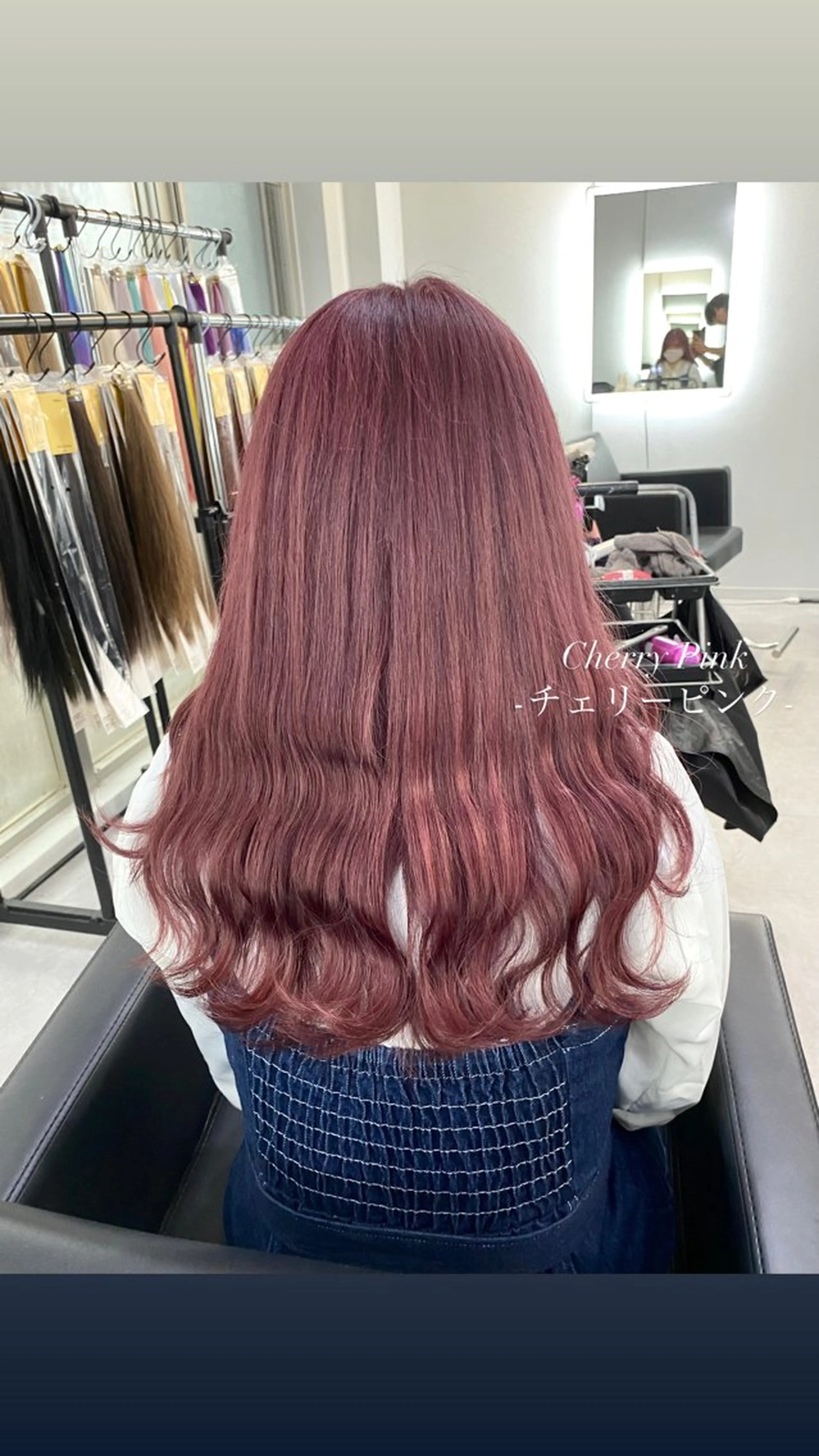 セミロング カラー ブリーチ ピンクカラー ヘアカラー ミルクティーベージュ /ピンク/大阪/堀江のヘアスタイル