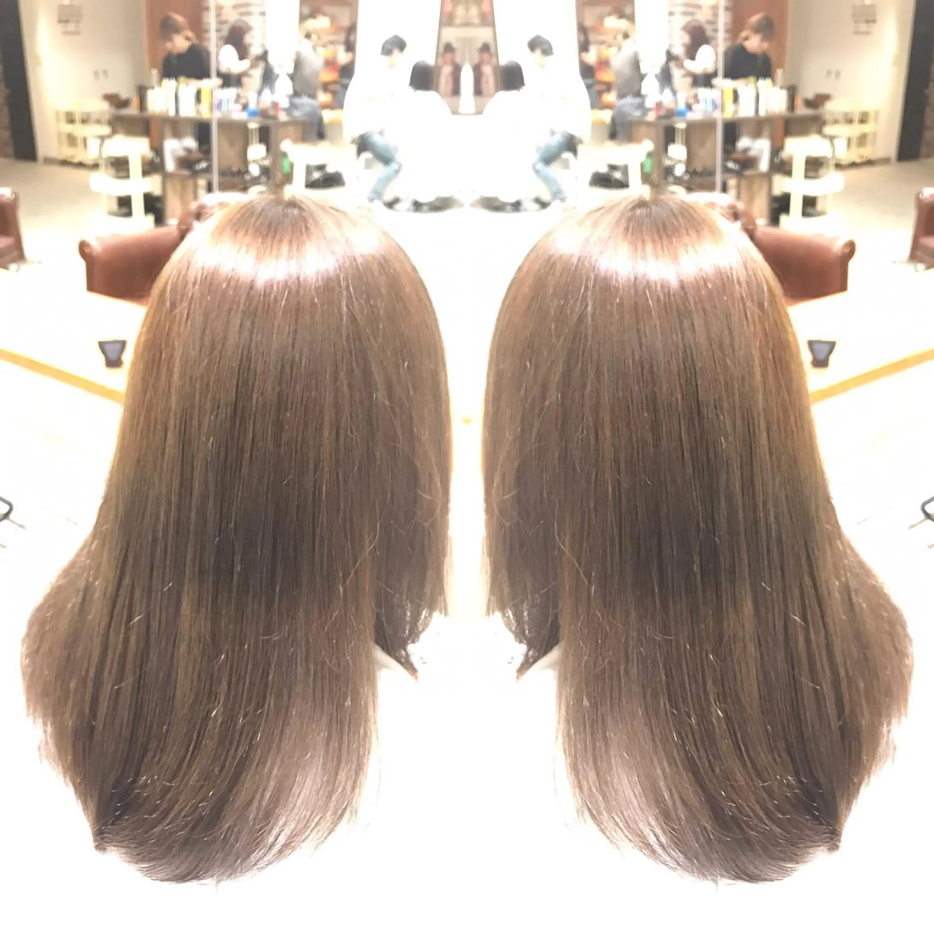 ミディアム カラー パーマ ヘアアレンジ メンズ キッズ アッシュ ベージュカラー Forest. -髪質改善-のヘアスタイル