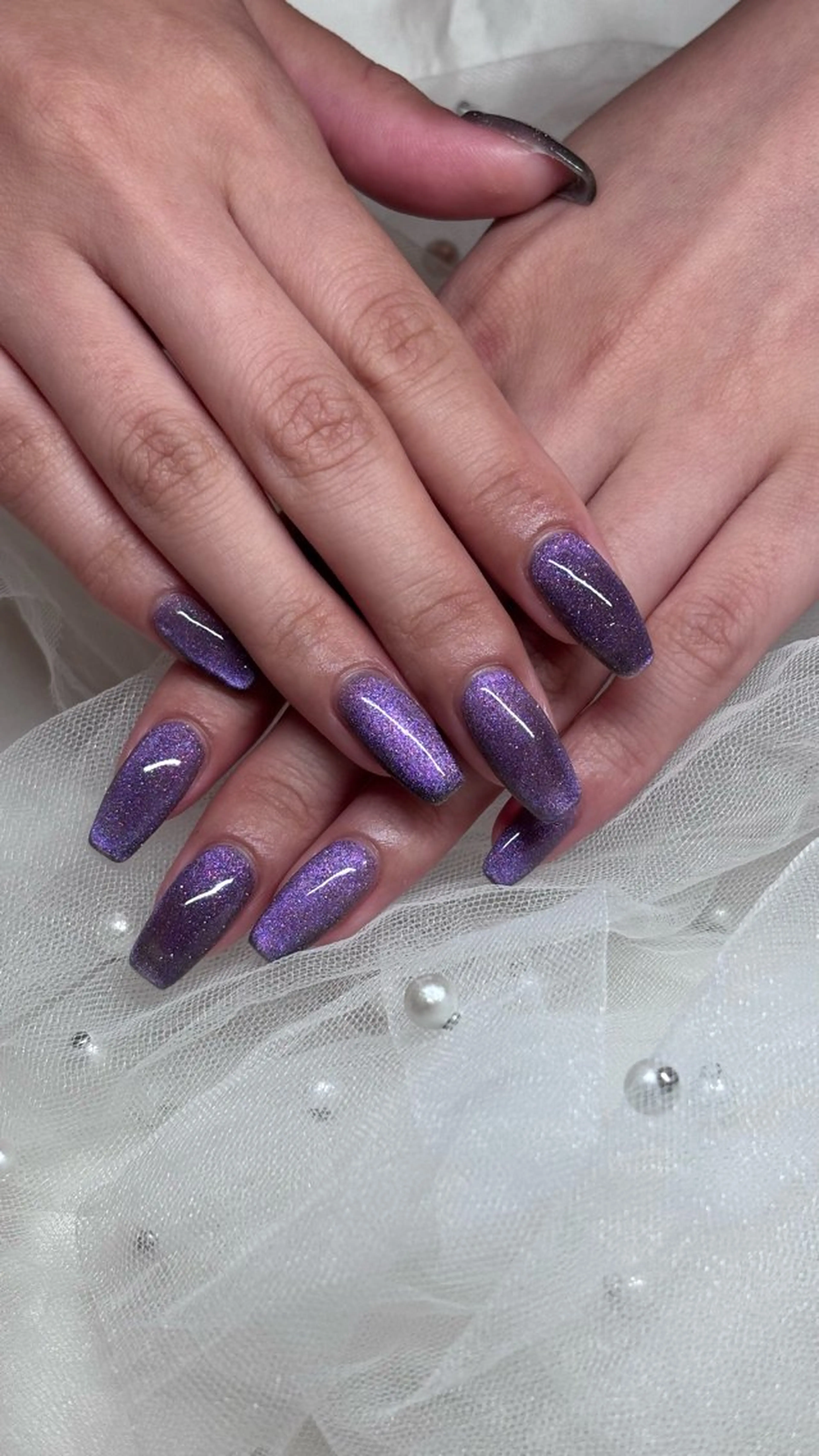 ネイル マグネットネイル マグネットワンカラー ワンカラーネイル CREVIO小美玉店 Fukaのネイルデザイン