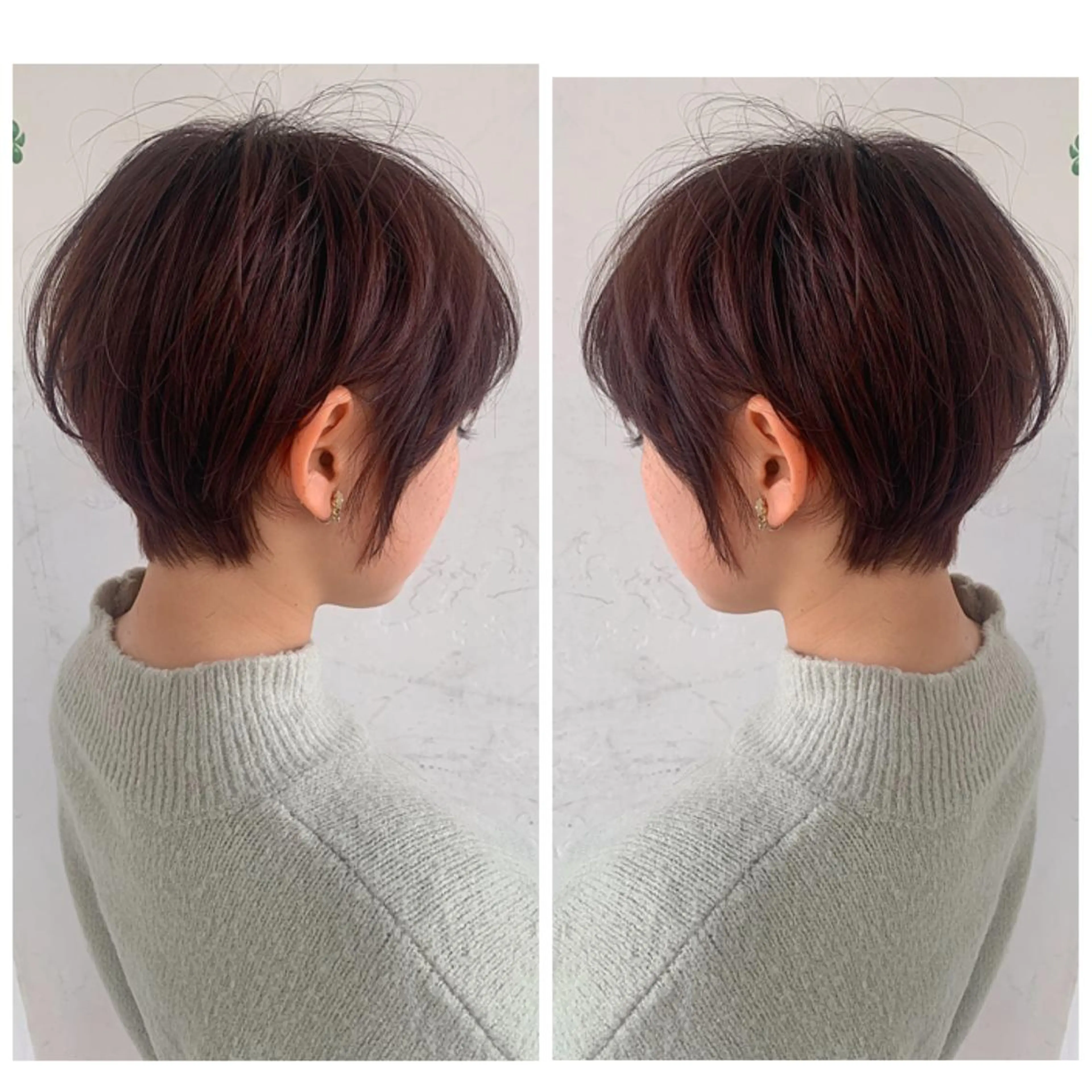 ショート カラー ショートボブ ハンサムショート 丸みショート デザインカラー ハイライトカラー カット ヘアカラー 京都大人女性ショート 徒歩1分/秋山のヘアスタイル