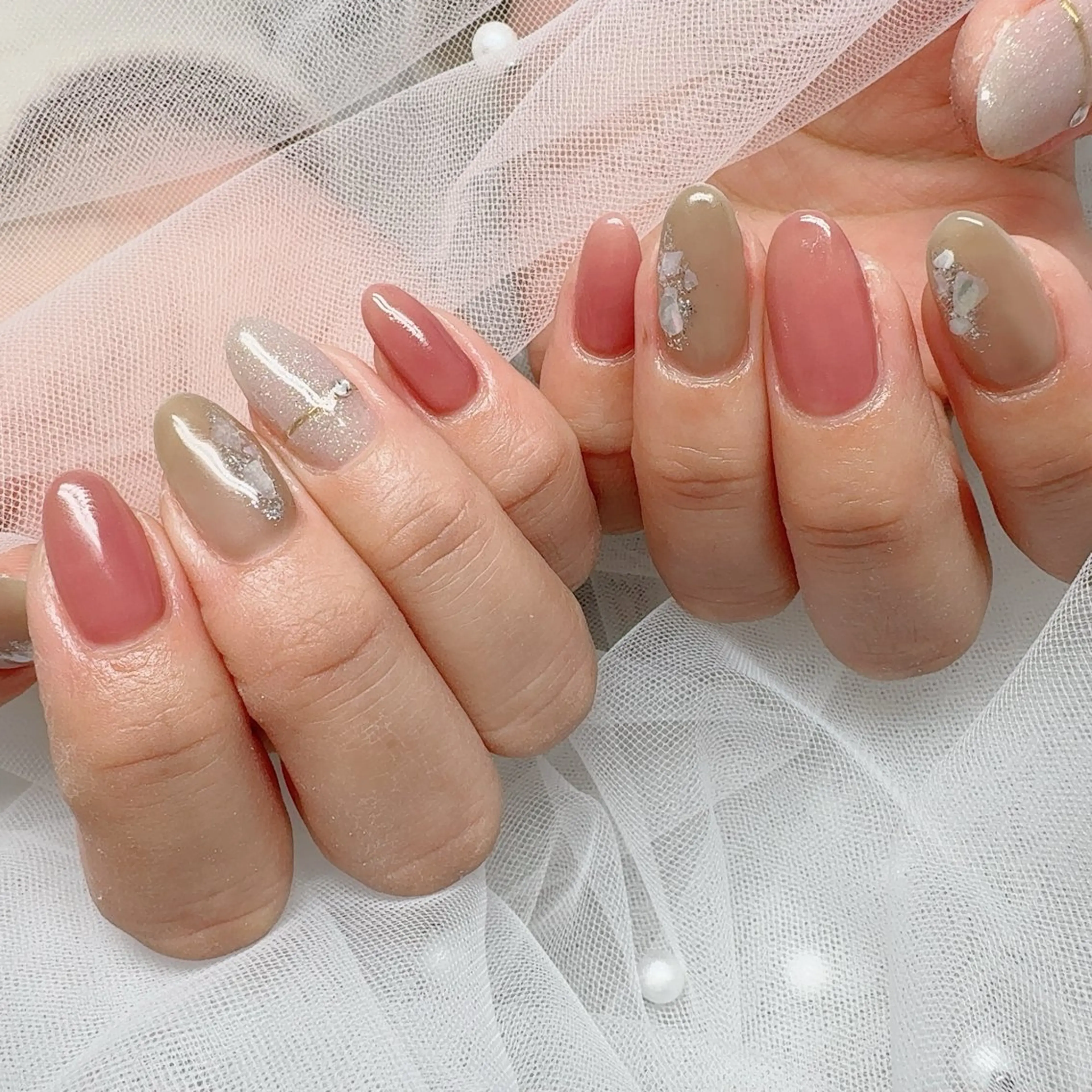 ネイル 長さ出し ジェルネイル 韓国ネイル ニュアンスネイル オフィスネイル ハンドネイル NailSpace 猫のいるネイルサロンのネイルデザイン