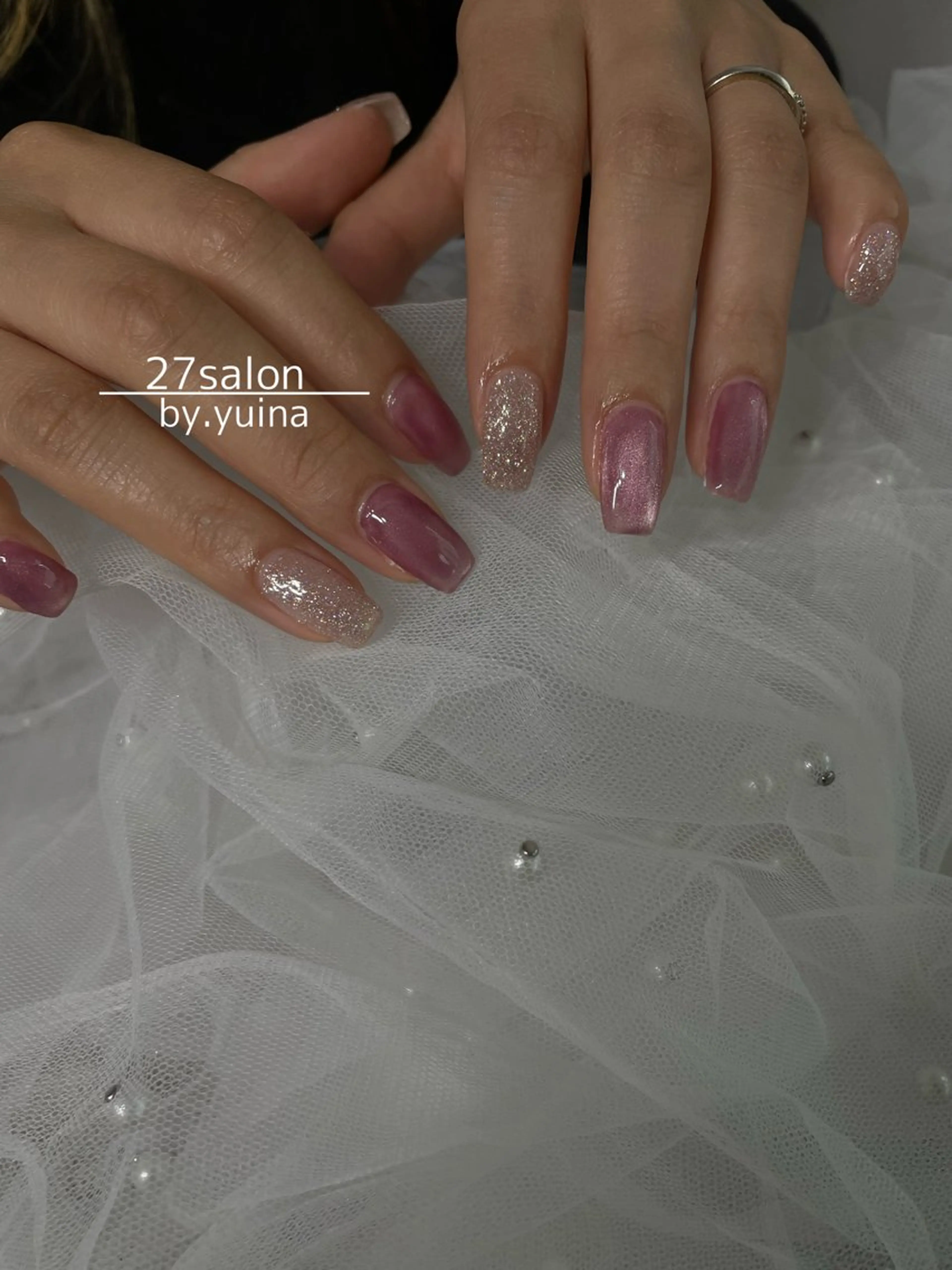 ネイル フラッシュネイル マグネットネイル ハンドネイル 27salon yuinaのネイルデザイン