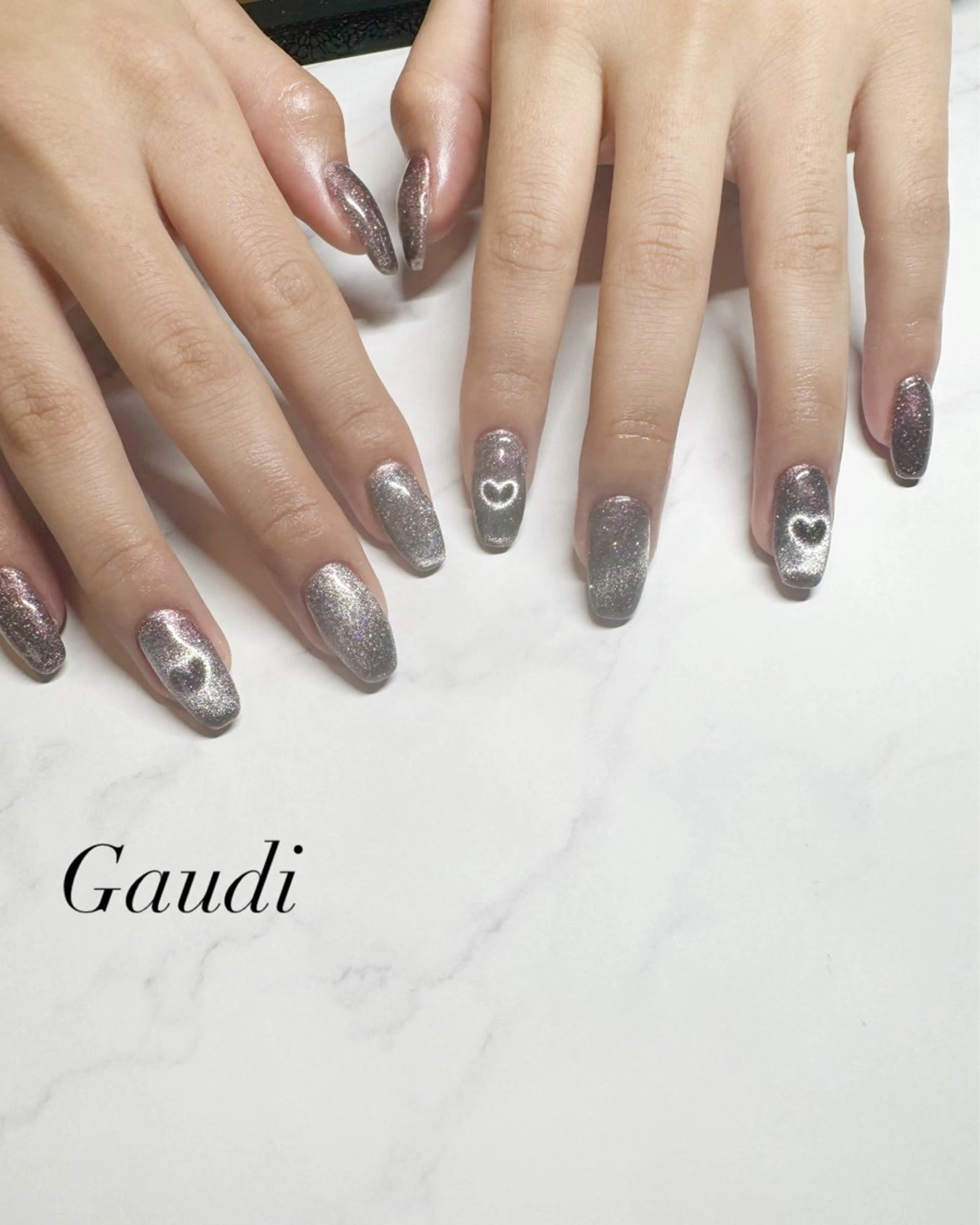 ネイル ハート マグネットネイル ミラーネイル ピンク Gaudi.Nail Rinaのその他イメージ