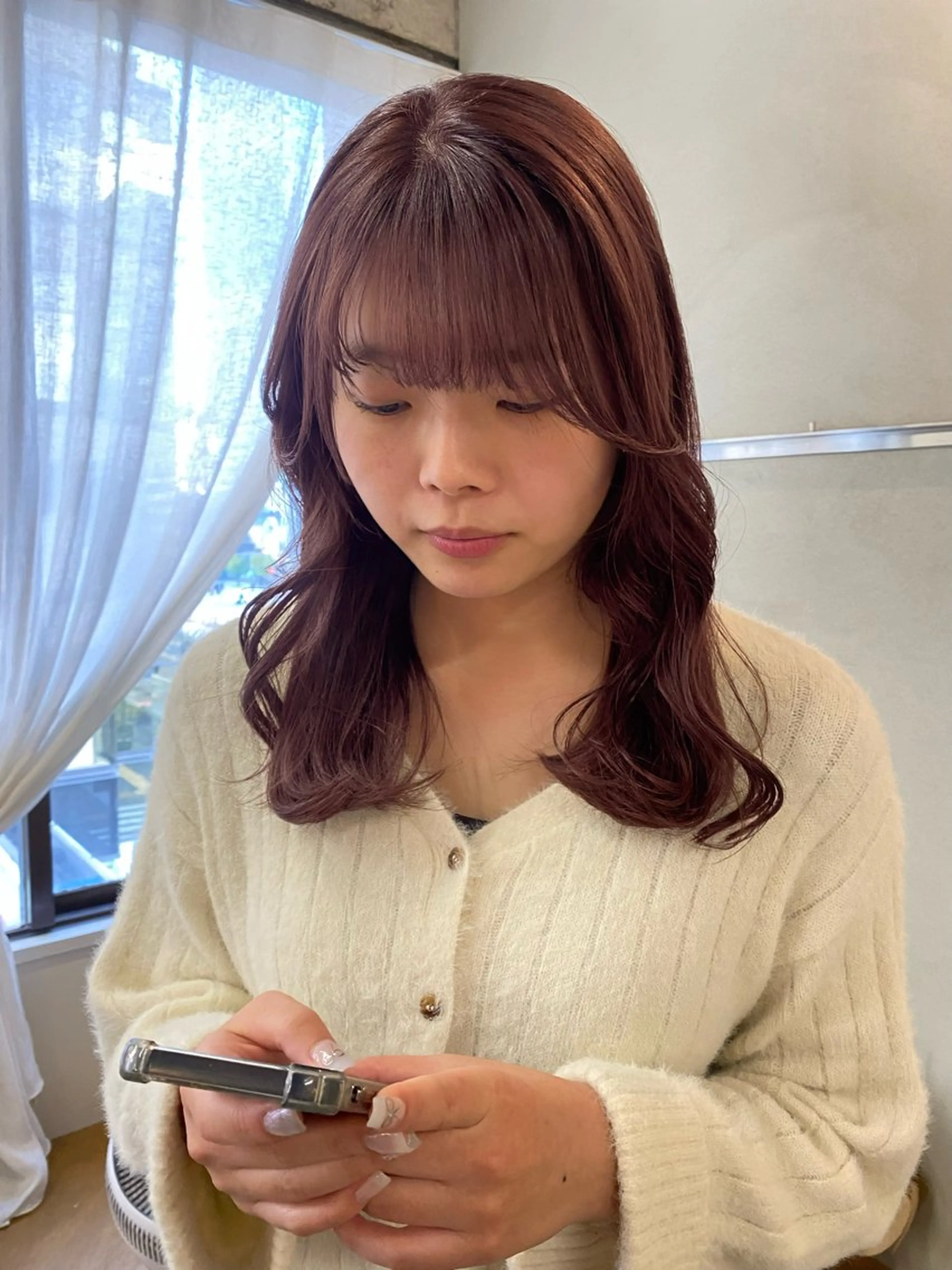 セミロング カラー NIKO/名古屋/ 伏見/花屋併設のヘアスタイル