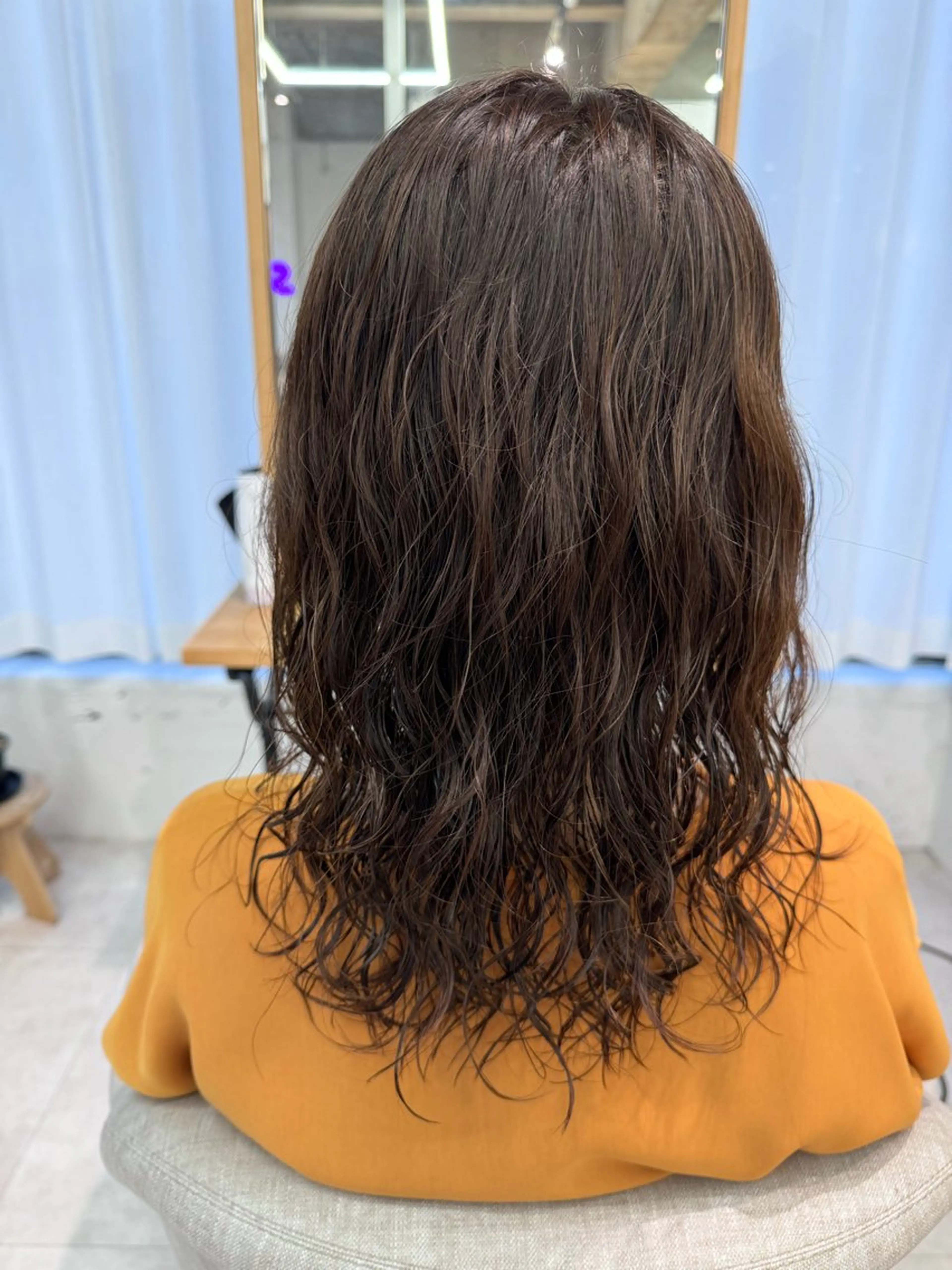セミロング パーマ セミロングパーマ 岡島 実里のヘアスタイル