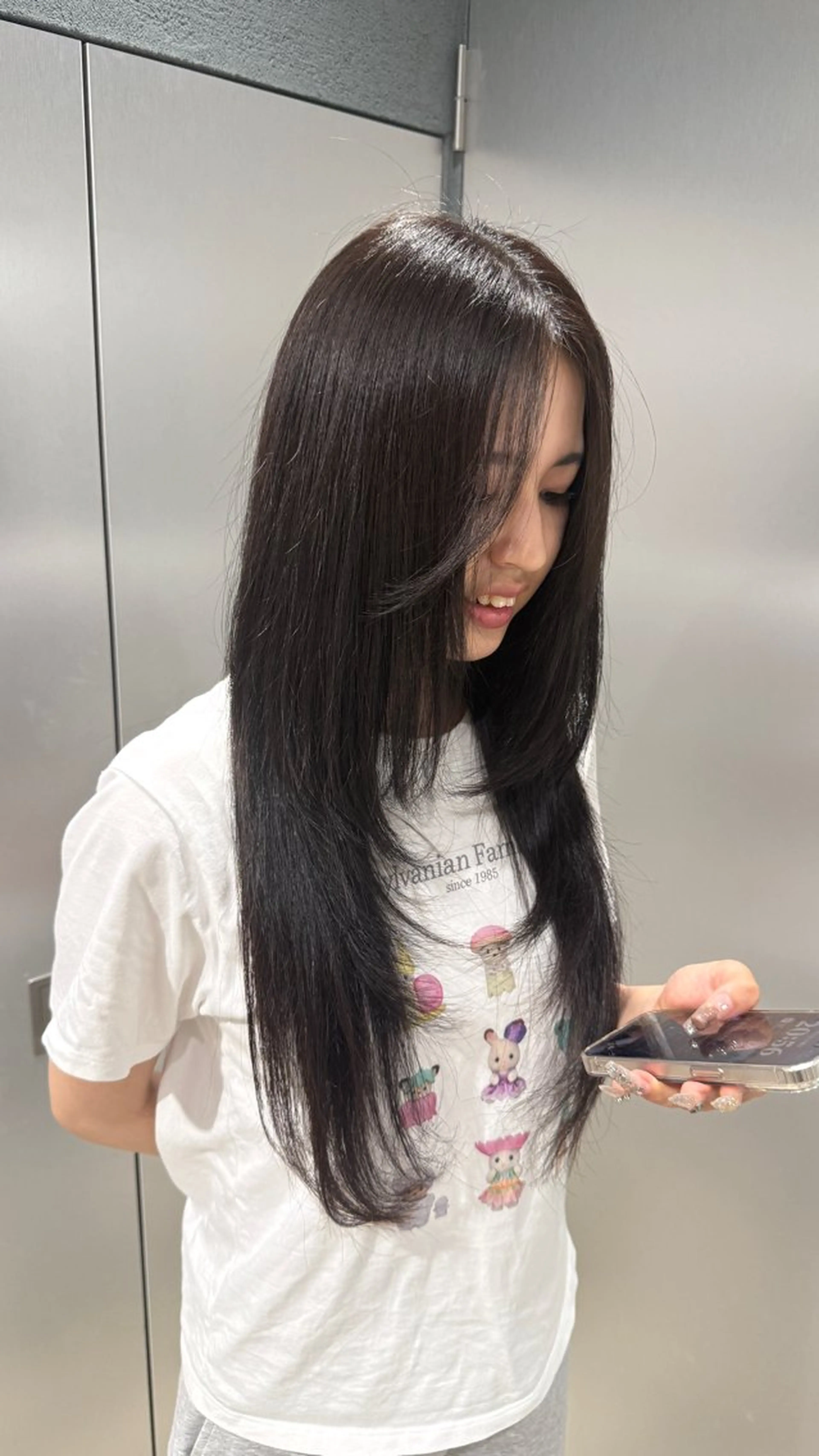 ロング せな立川レディース メンズカットモデルのヘアスタイル