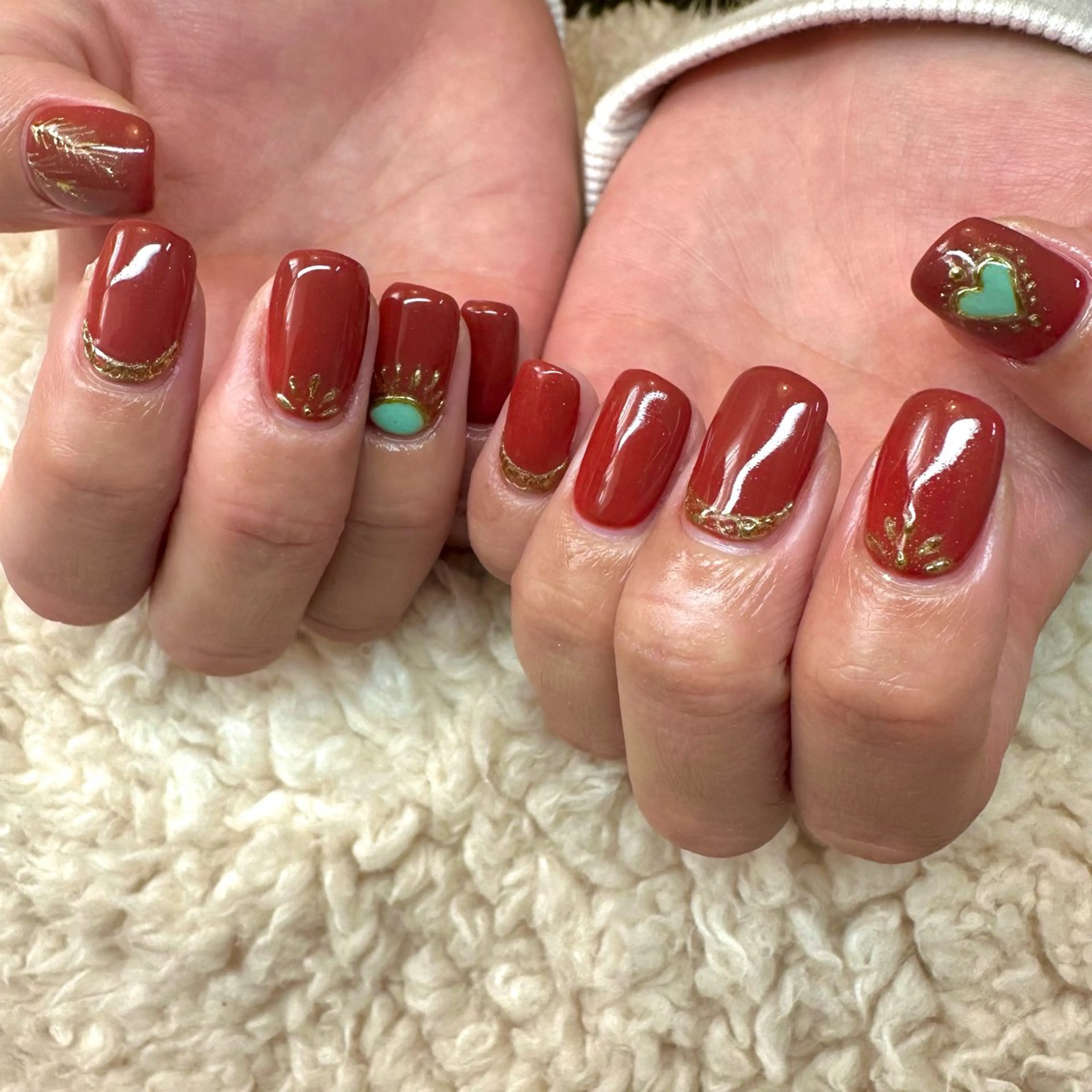 ネイル ブラウン ハンドネイル フットネイル GéRanium Harukaのネイルデザイン