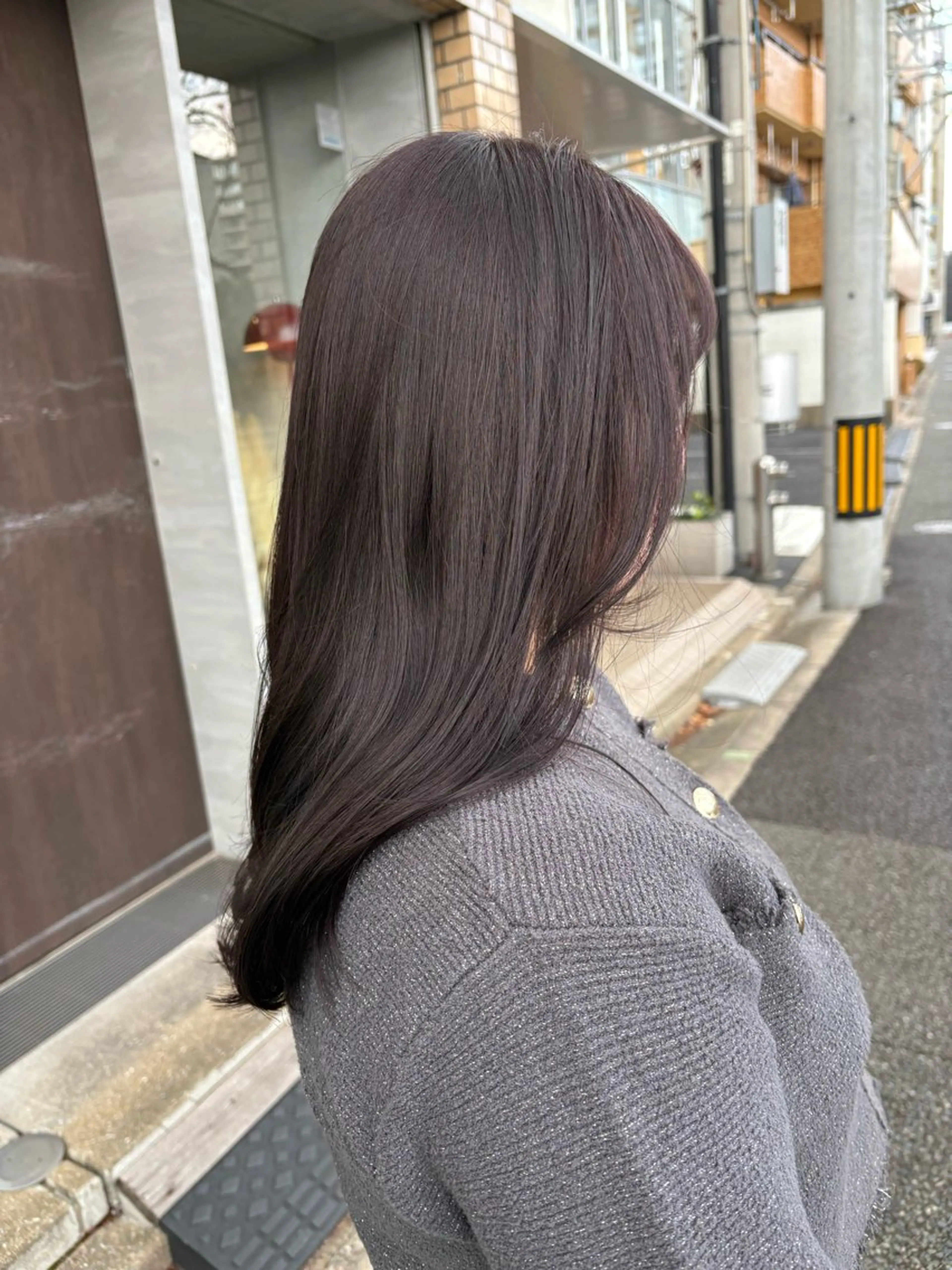 ロング カラー 透明感カラー グレージュ バイオレットカラー バイオレットグレージュ 井手 素子のヘアスタイル