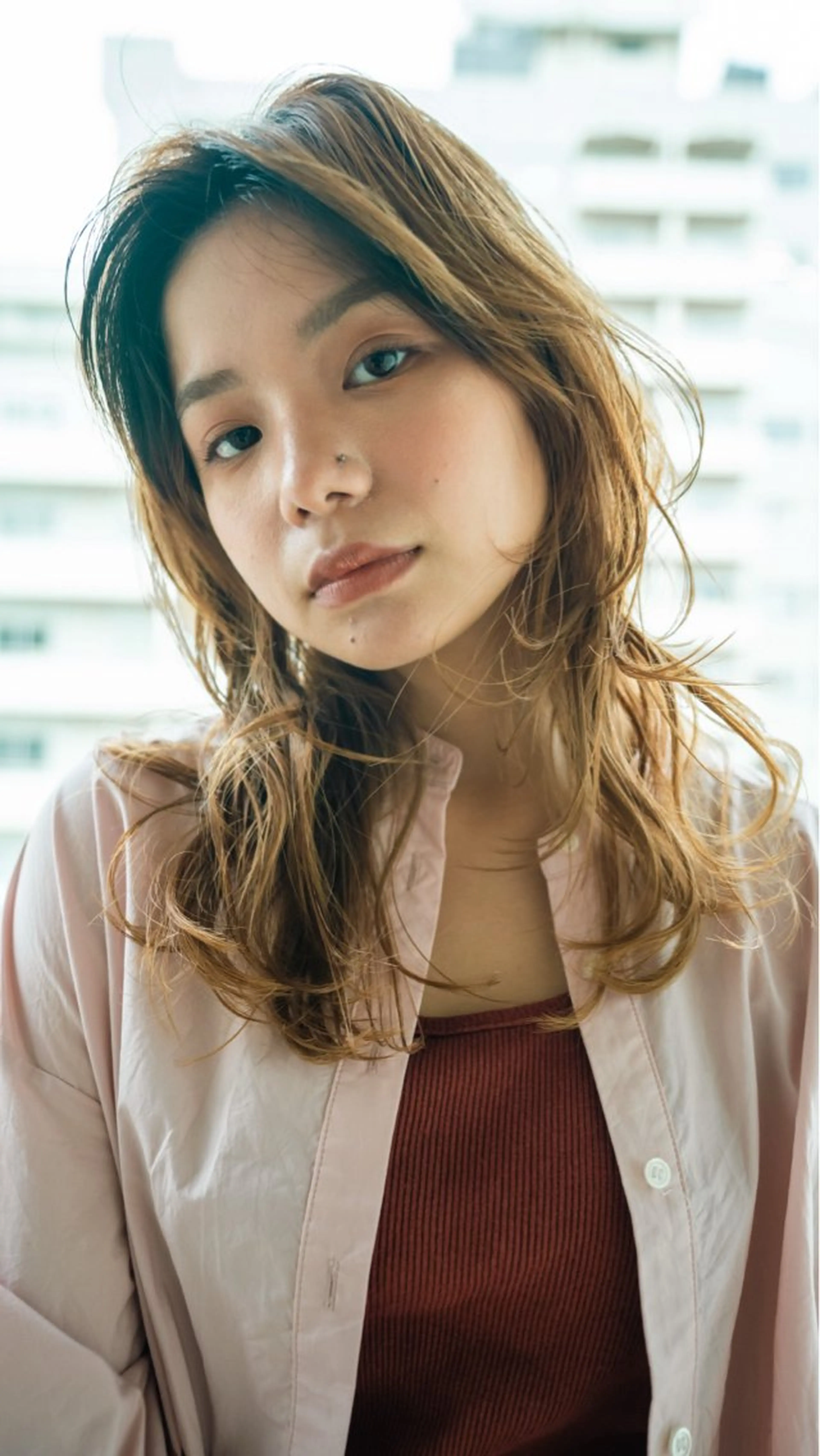 ミディアム カラー パーマ ボブ/レイヤー/透明 感カラー/dai🌿のヘアスタイル