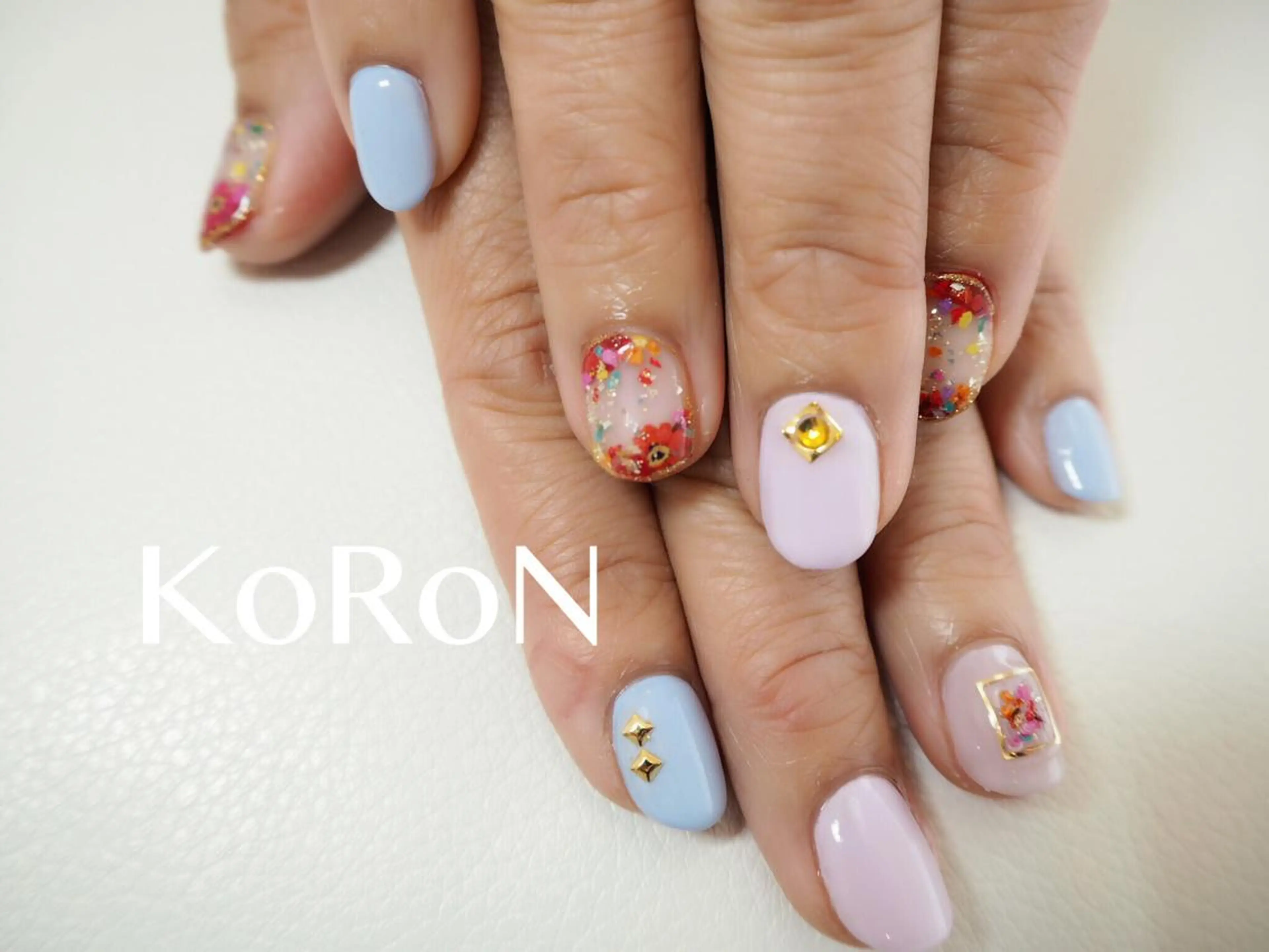 ネイル 春ネイル ハンドネイル 自宅サロン鎌倉 KORONのネイルデザイン