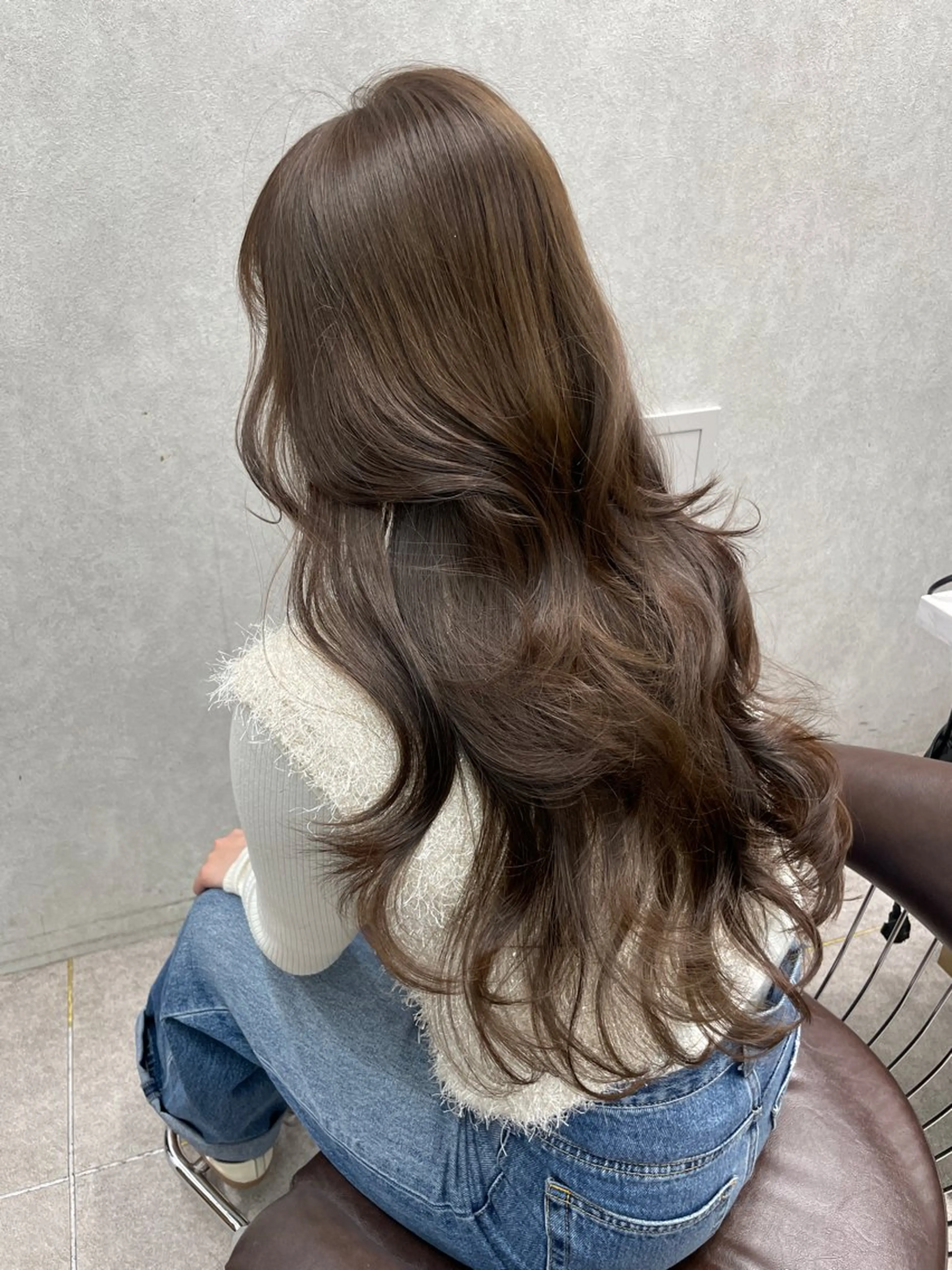 セミロング カット ヘアカラー MOE 福岡韓国ヘア✧︎のヘアスタイル