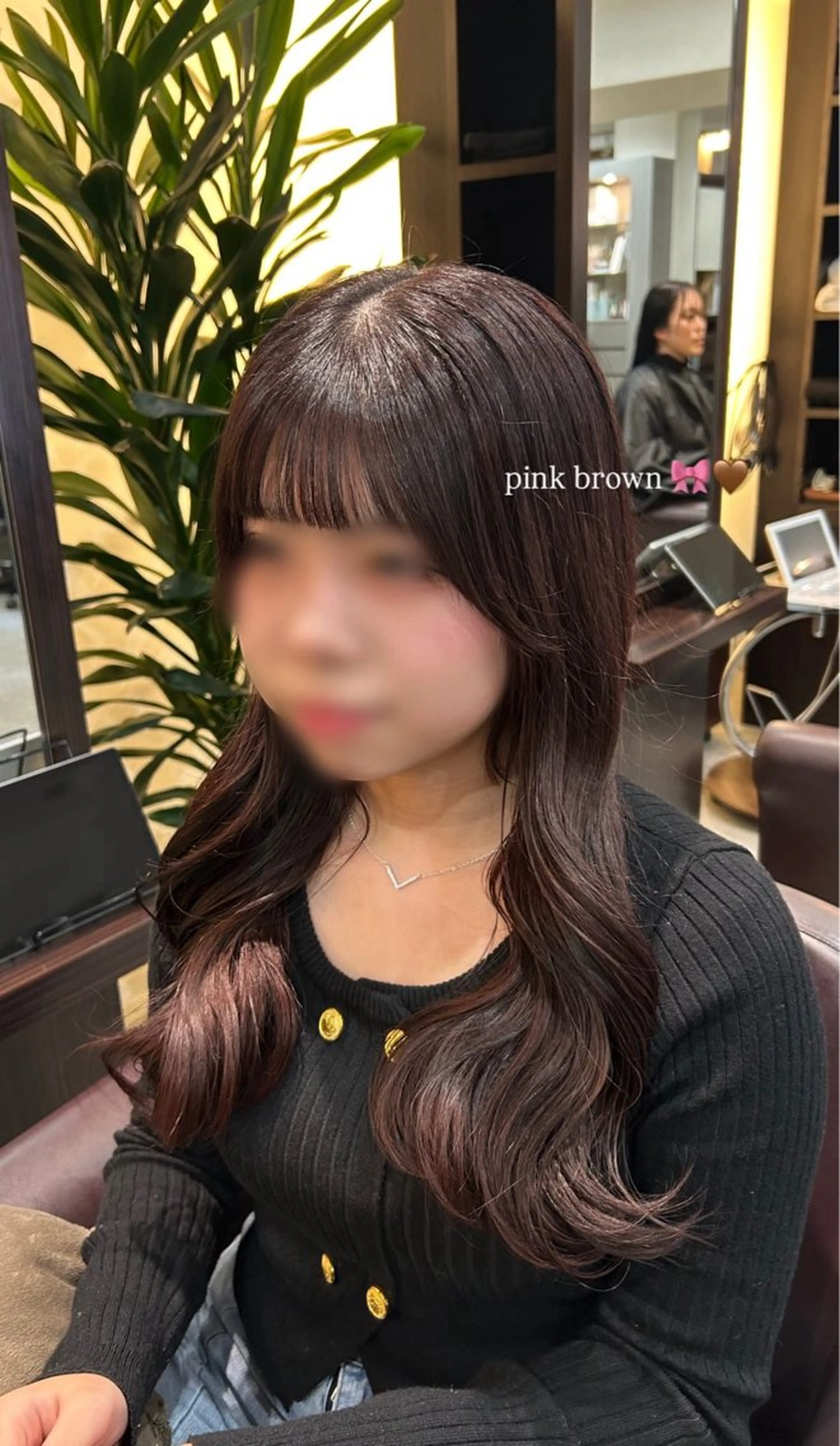 ロング カラー ブラウンカラー ピンクカラー ピンクブラウン ヘアカラー 坂本奈都美 🎀のヘアスタイル