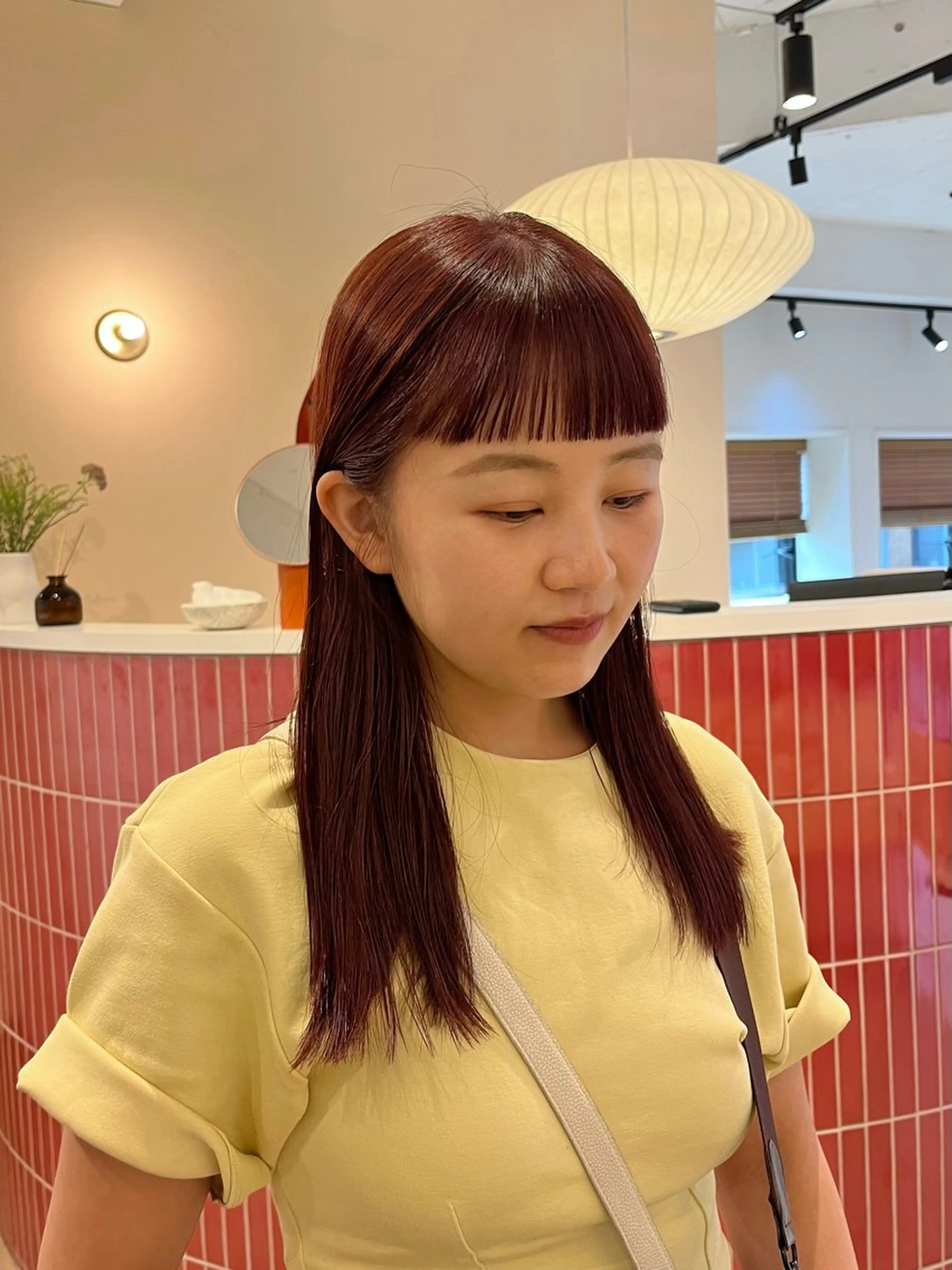 ミディアム オン眉 カット ヘアカラー パーマ トリートメント ヘアセット 🫧レイヤー/暖色 /ベージュMAI🫧のヘアスタイル