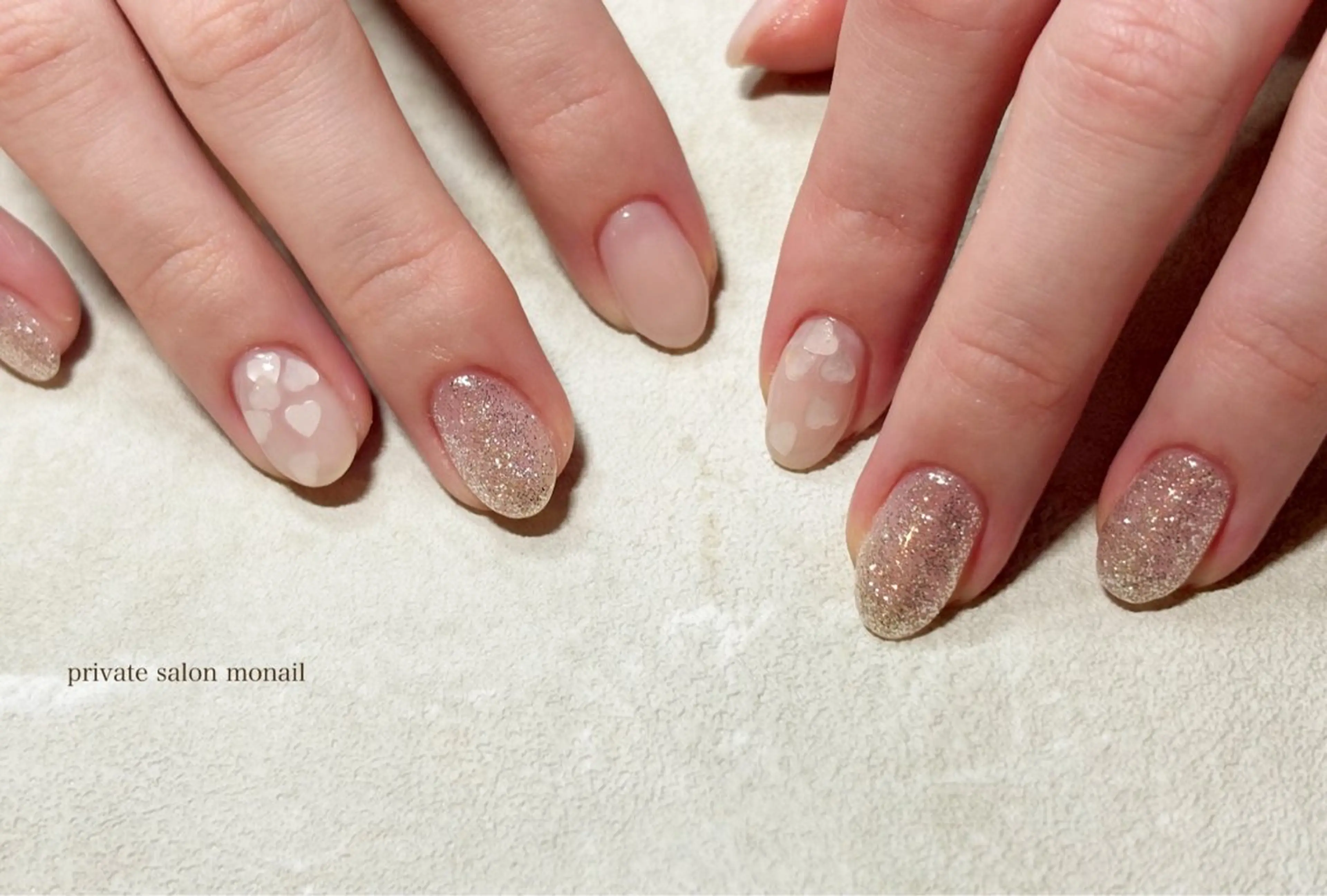 ネイル ハート バレンタイン ハンドネイル private  nail monail所属・nail salon monailのネイルデザイン