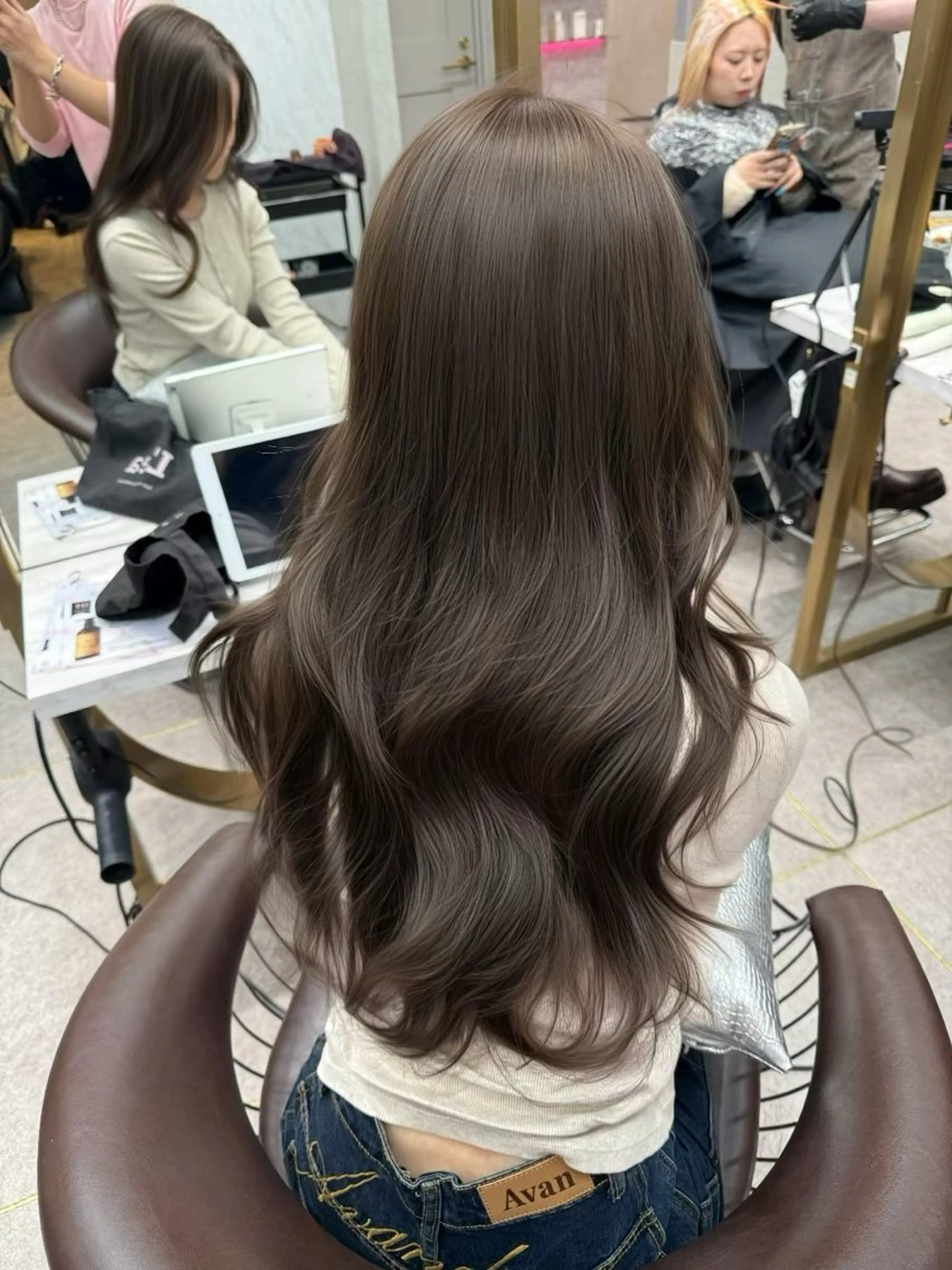 セミロング カラー カット ヘアカラー トリートメント ダブルカラー 韓国レイヤーKYONのヘアスタイル