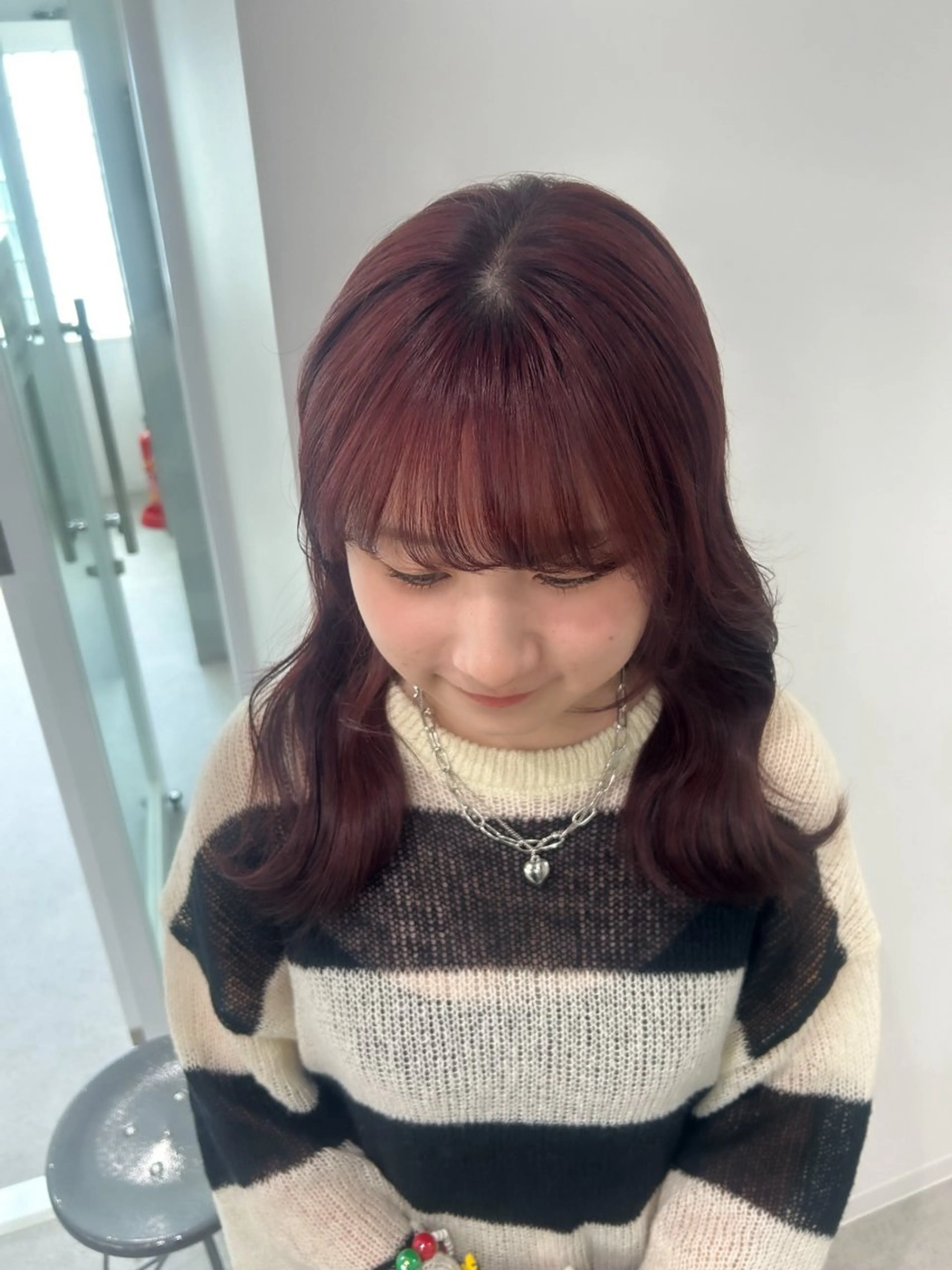 セミロング カラー 愛結 暖色カラー🎀🩰のヘアスタイル