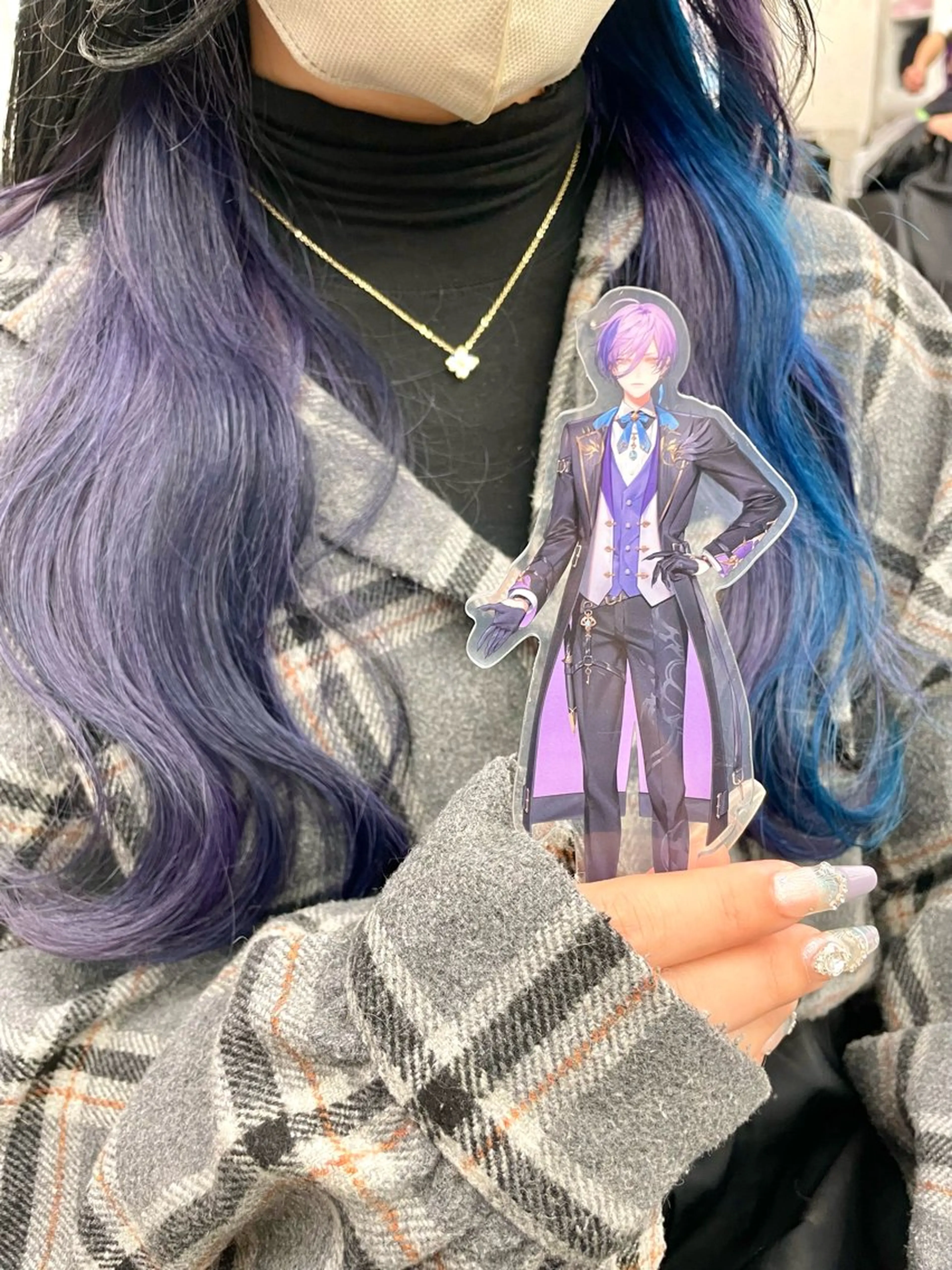 ロング カラー ブリーチ ケアブリーチ ダブルカラー インナーカラー ラベンダーカラー ヘアカラー インナーカラー/推し ウルフ/アニメカラーのヘアスタイル