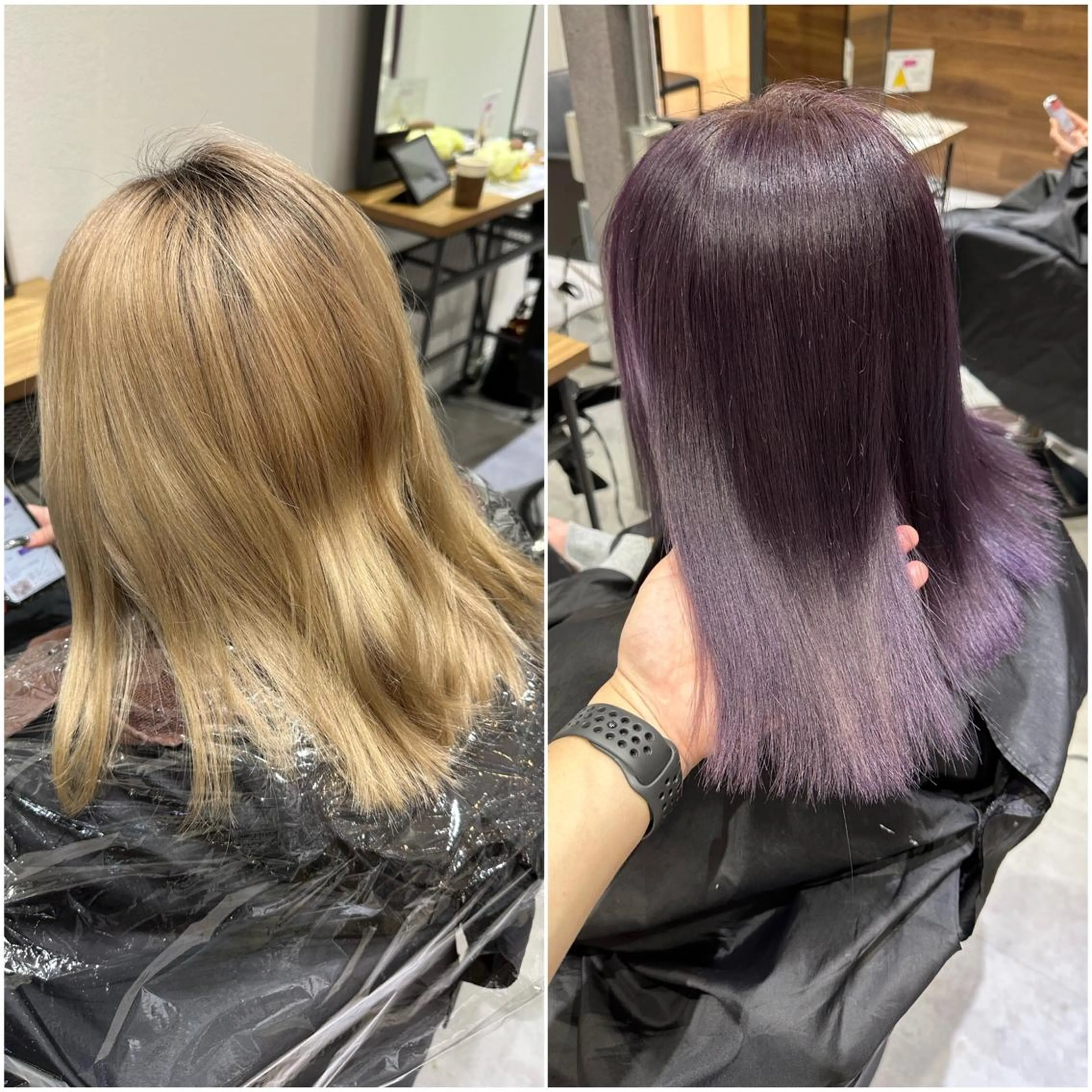 セミロング カラー ケアカラー ダブルカラー パープルカラー バイオレットカラー KEISUKE/ 艶カラー🧡エクステのヘアスタイル