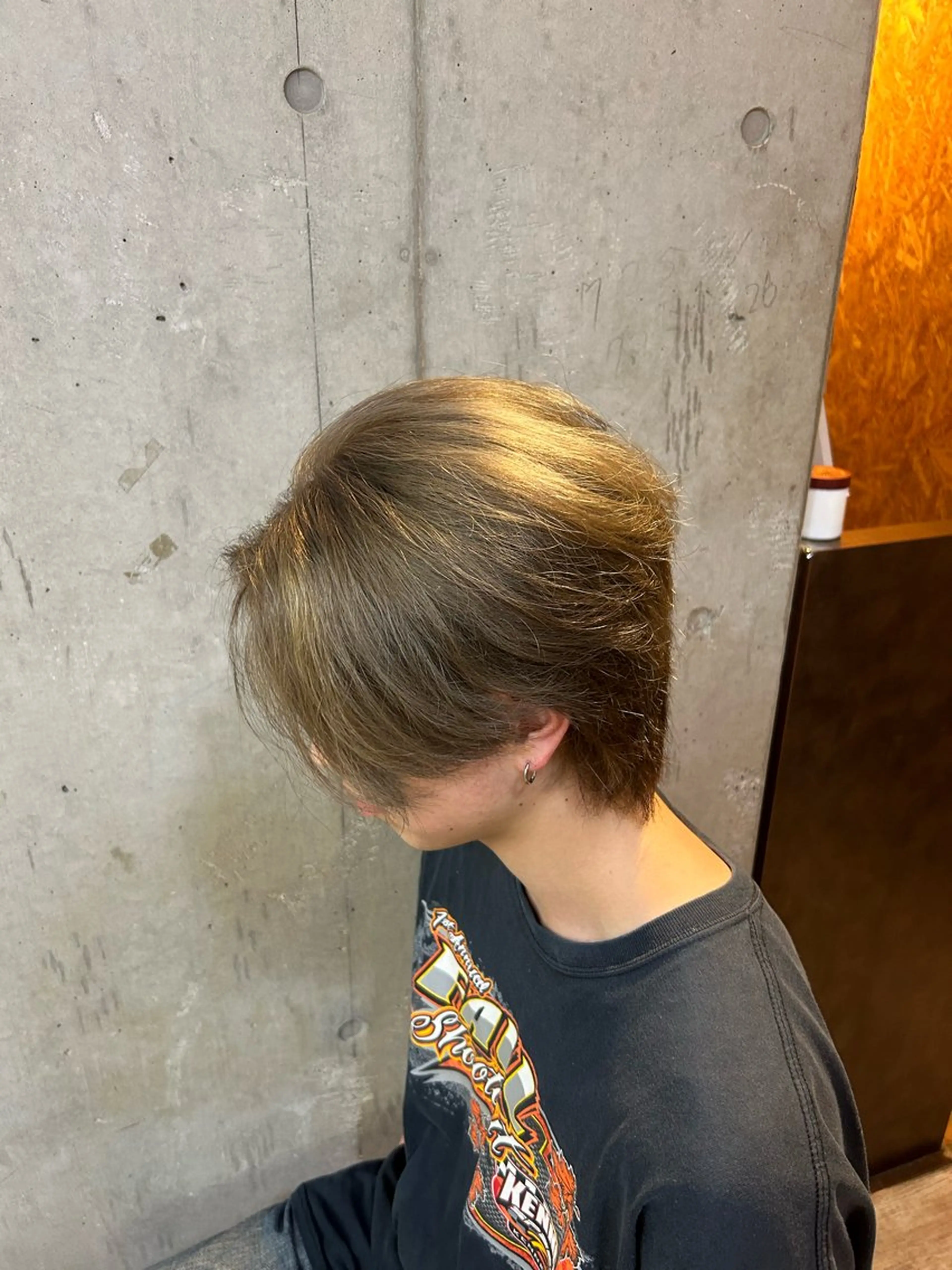 ショート カラー メンズ ベージュカラー 透明感カラー オリーブベージュ ヘアカラー 桜井晶/ Blossom大山店のヘアスタイル