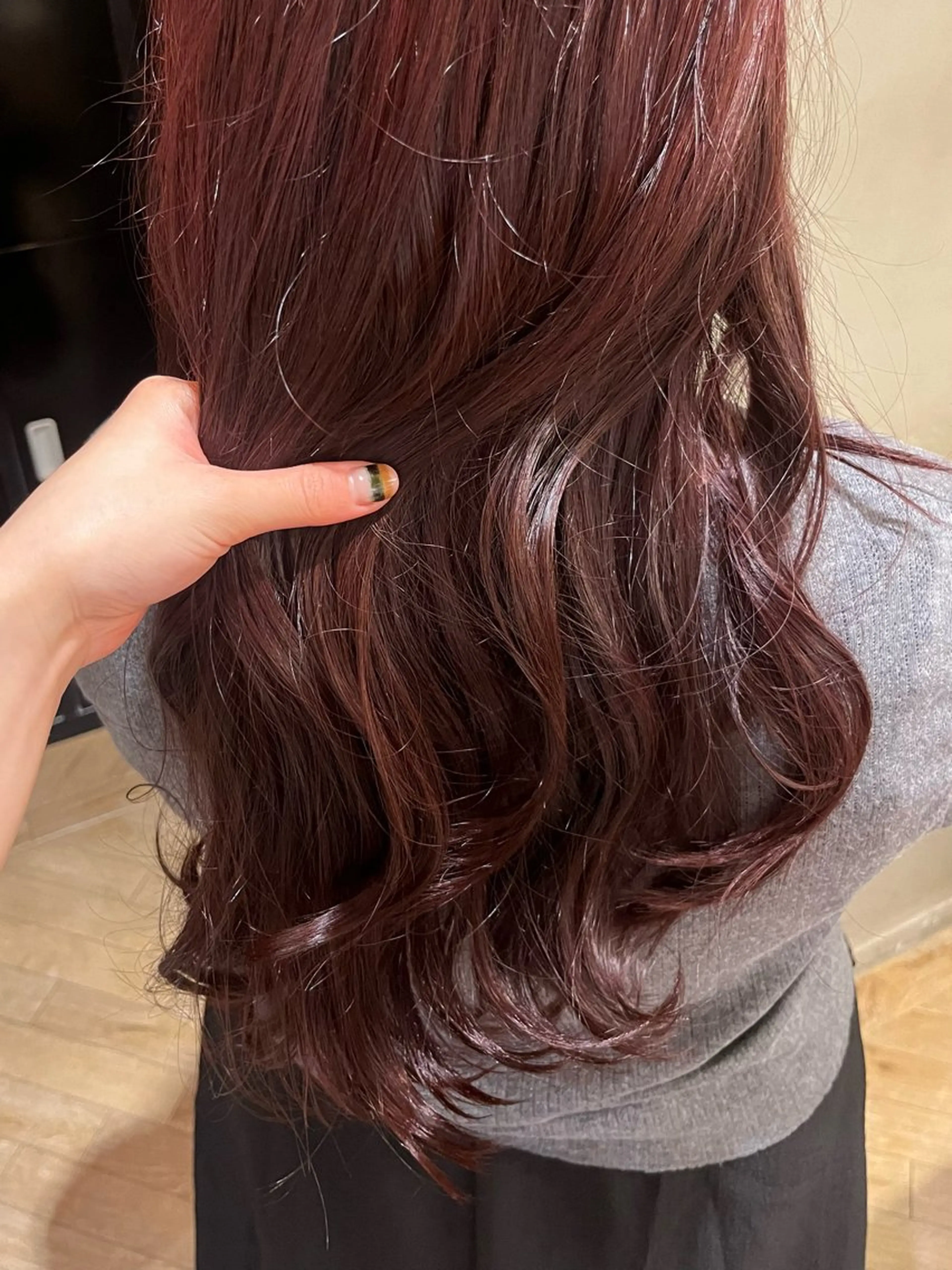 ロング カラー ヘアカラー カットモデルレイヤー 暖色カラー モカ🎶のヘアスタイル