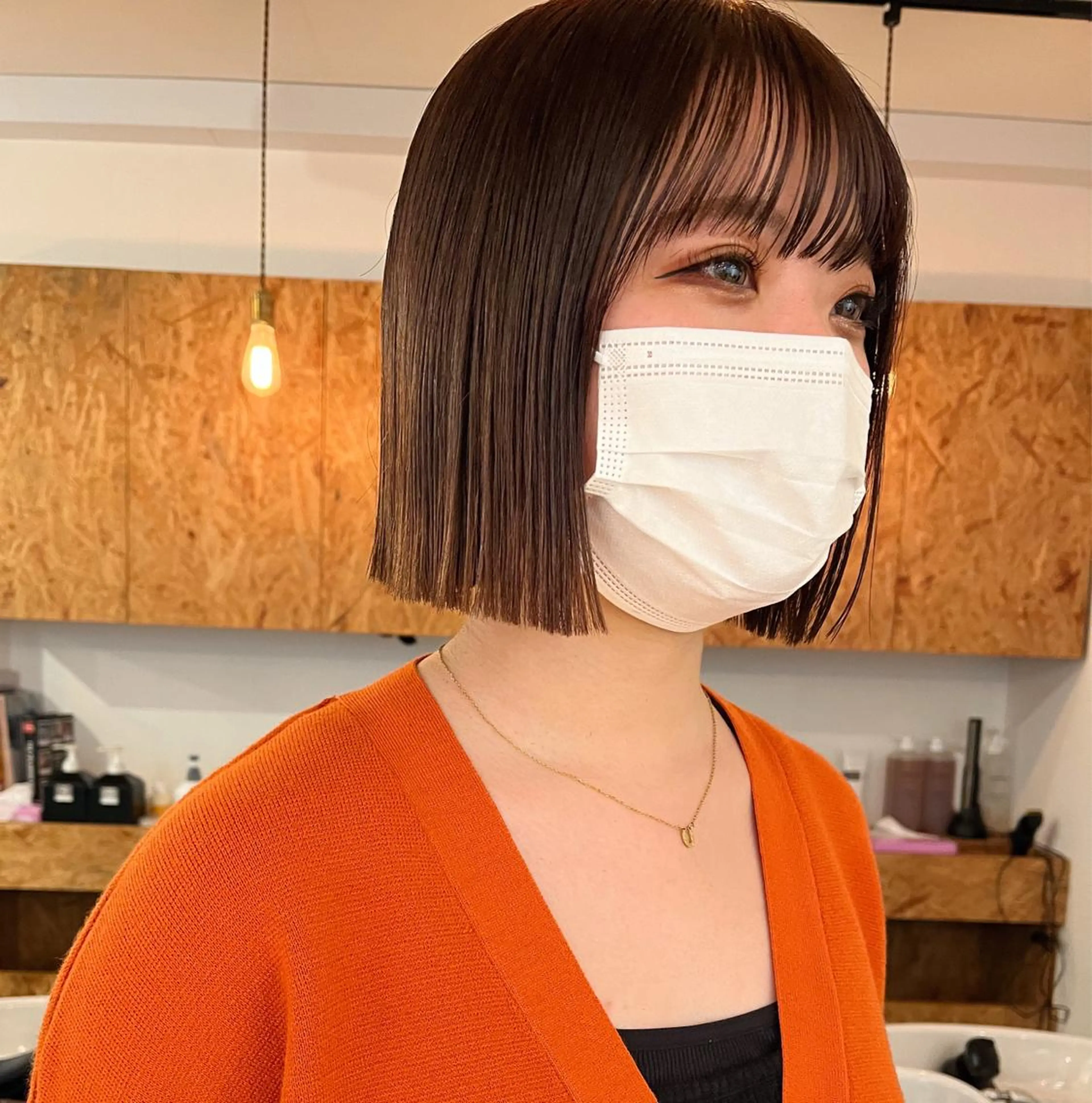 ショート ボブ 暖色/パーマ 🌼クニトウメイのヘアスタイル