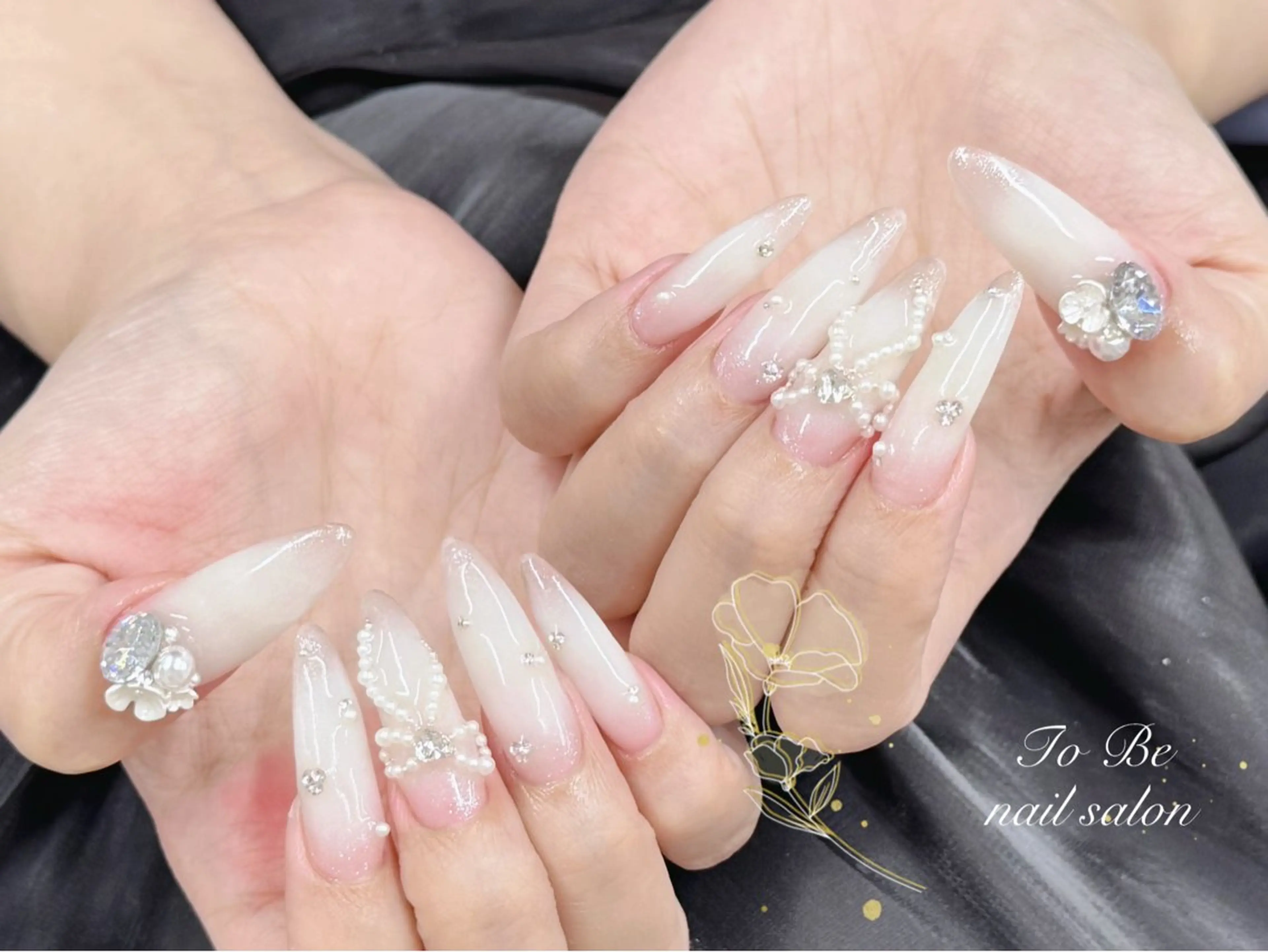 ロング ハンドネイル Nail Salon To Be珈月のネイルデザイン