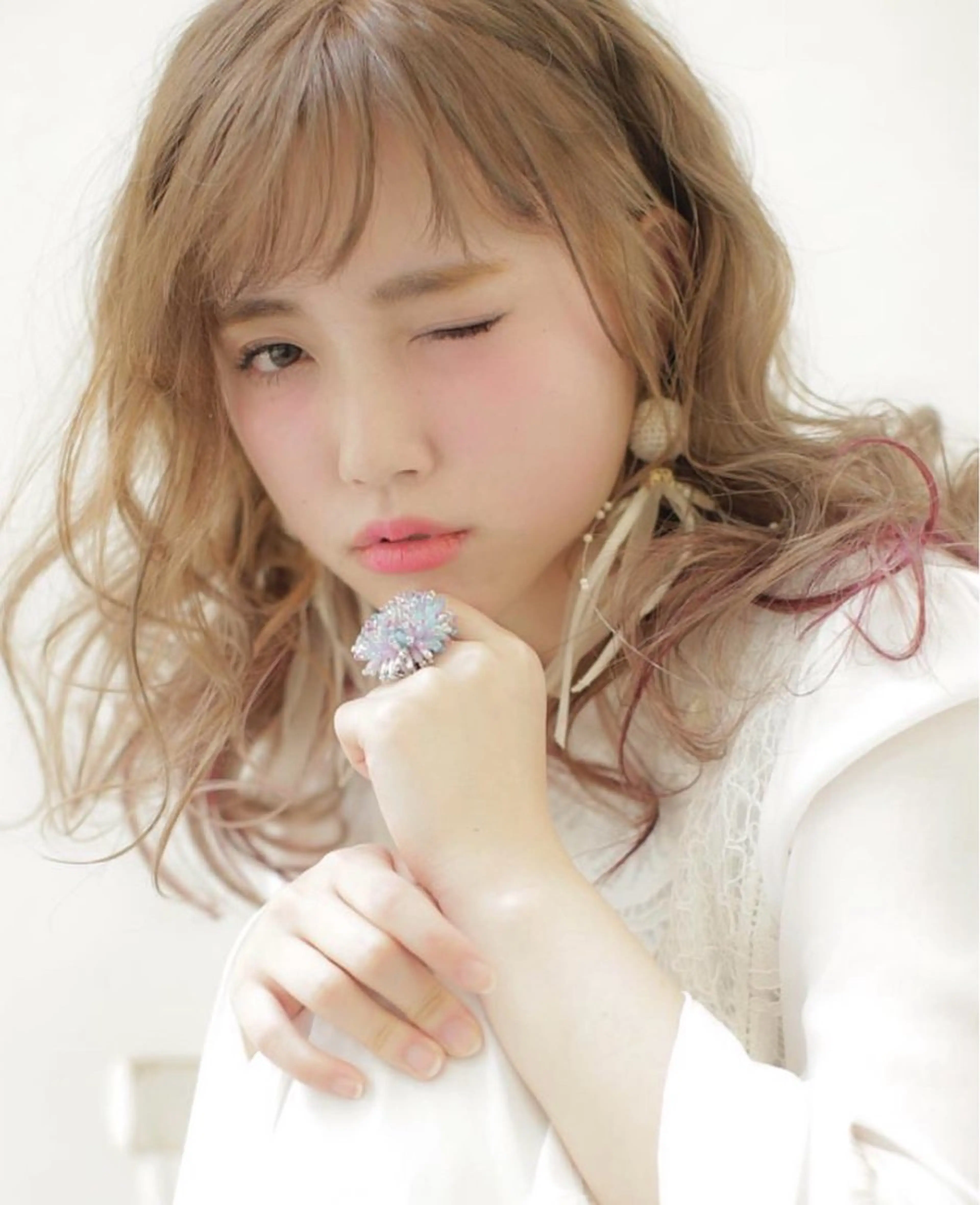 セミロング カラー パーマ 心斎橋 女性 スタイリスト  大阪のヘアスタイル