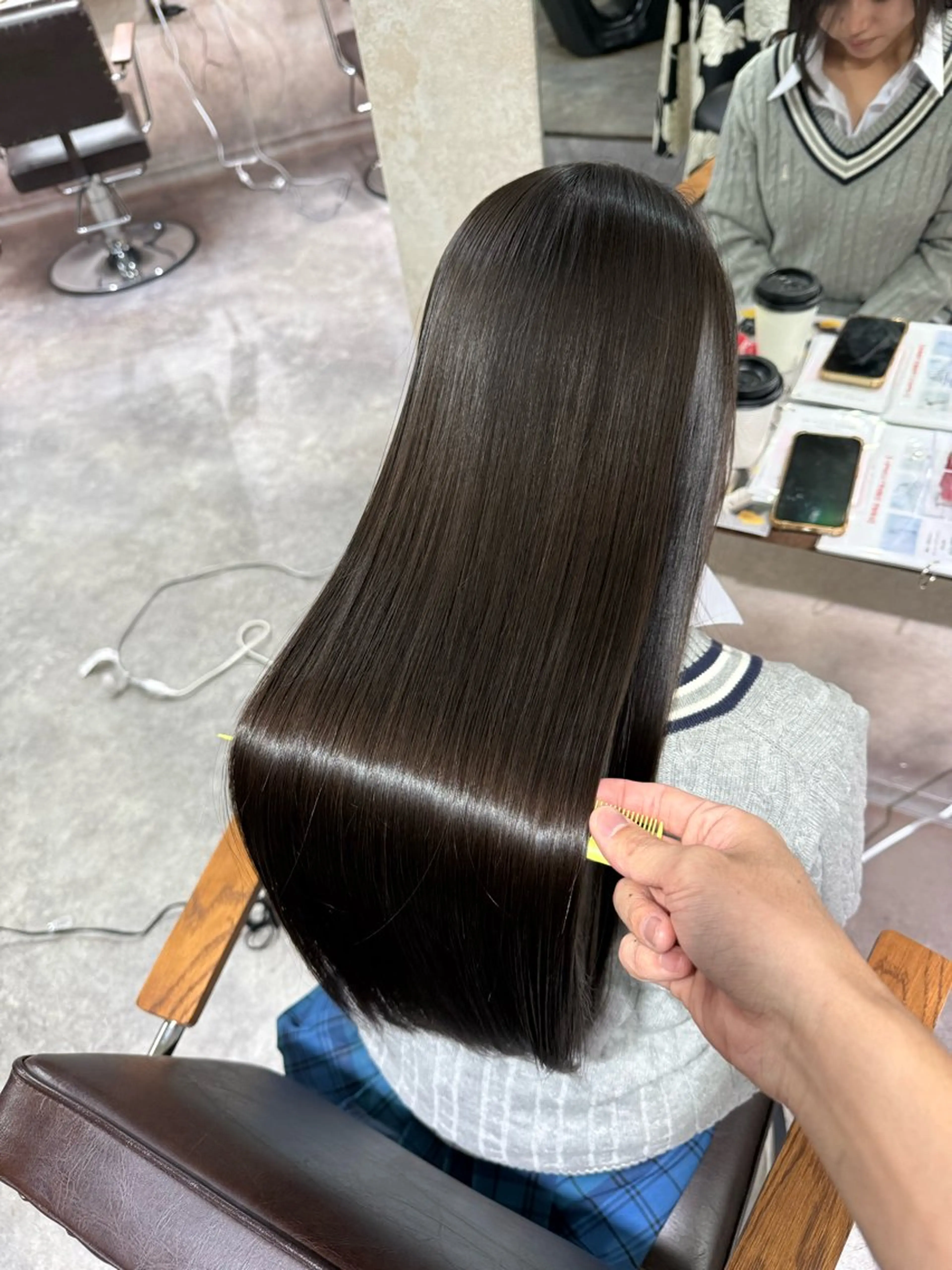 ロング 髪質改善 ioeわかめようじ/ 縮毛矯正/髪質改善のヘアスタイル