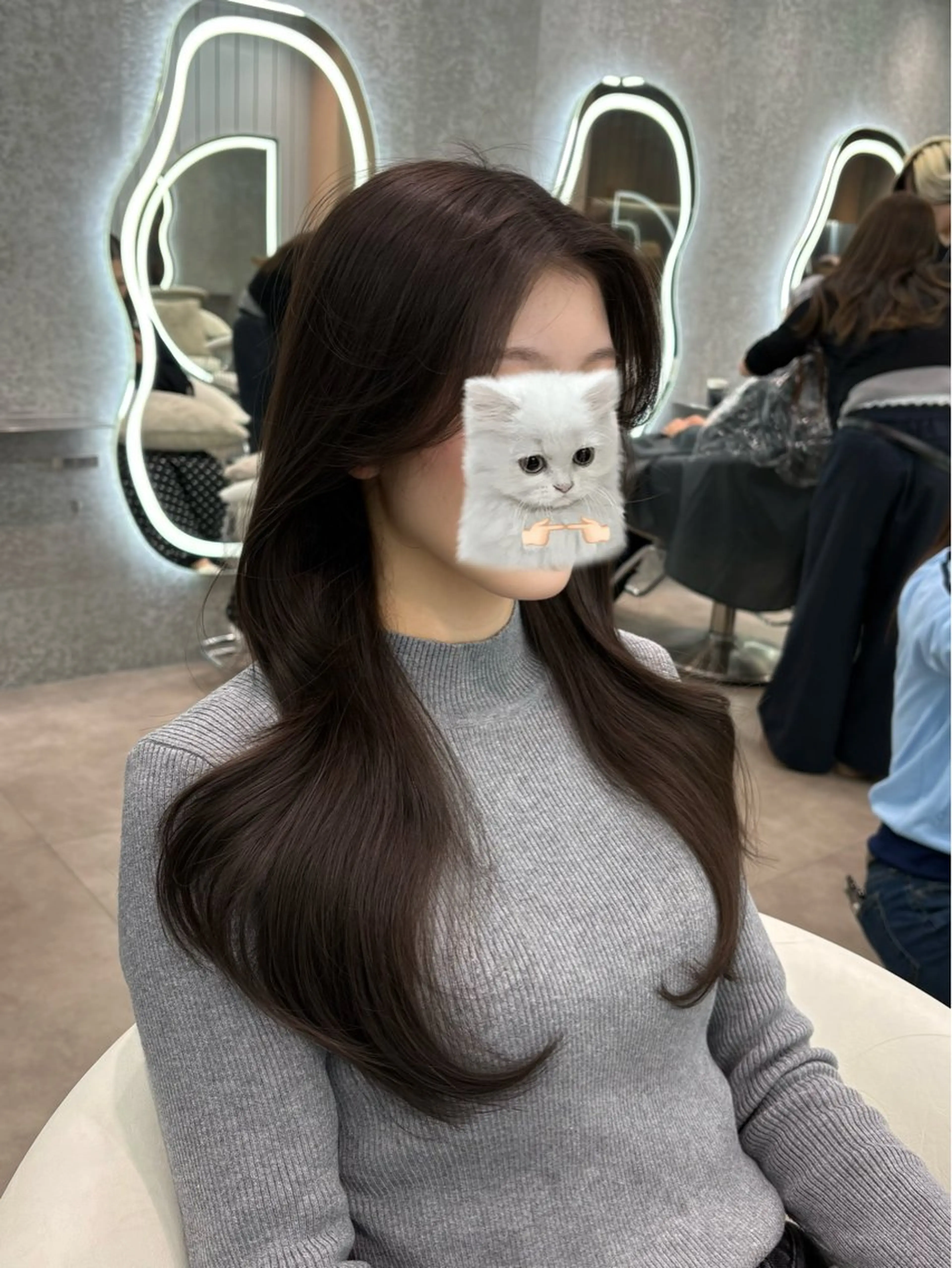 ロング ヘアアレンジ アッシュ ボブ くびれヘア 顔まわりレイヤー 顔周りカット カット トリートメント ヘアセット 大宮‎🩵縮毛矯正 レイヤー　佐藤和のヘアスタイル