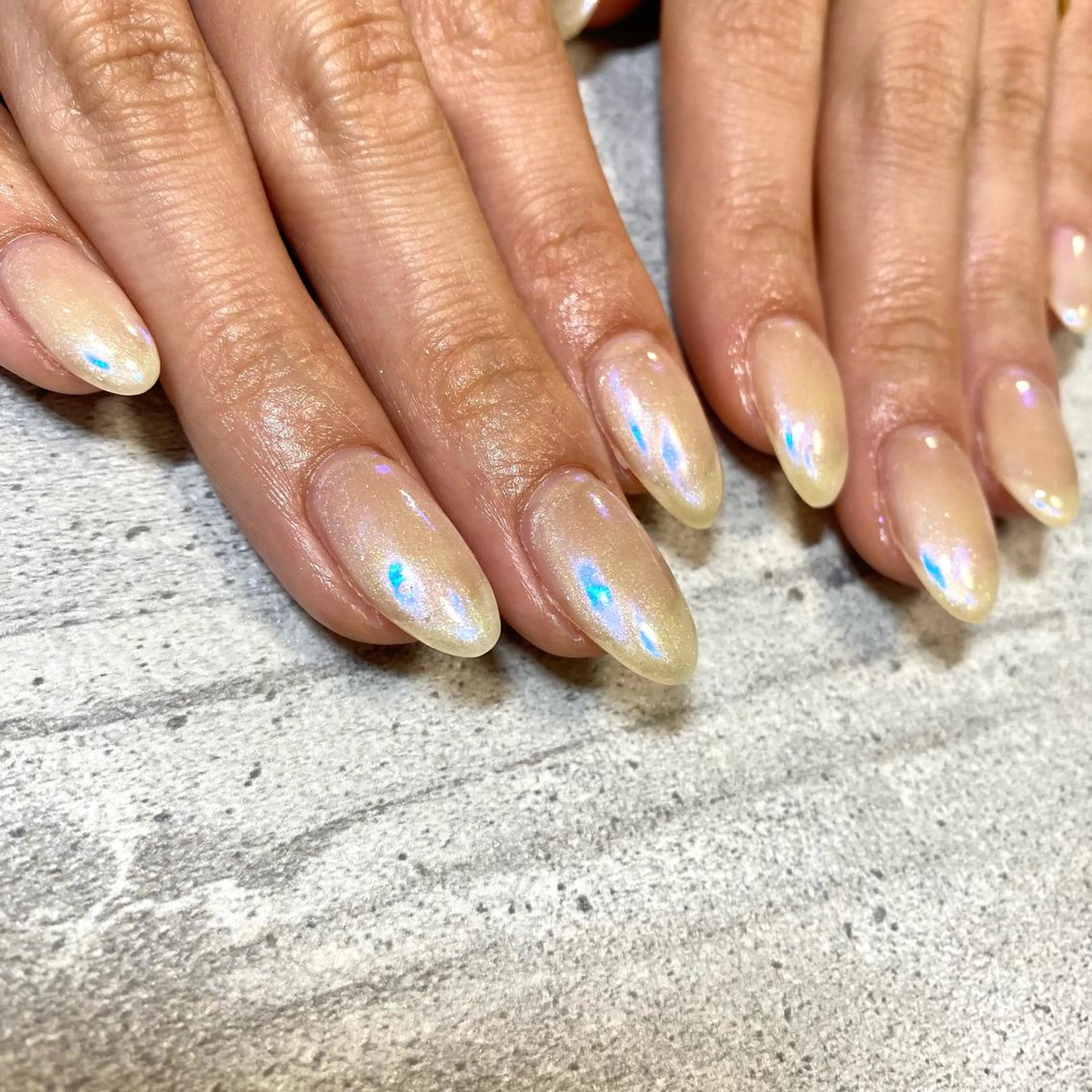 ショート カラー パーマ ヘアアレンジ メンズ キッズ ネイル マツエク・マツパ アイブロウ オーロラネイル 今福鶴見ネイル 8(ｴｲﾄ)のネイルデザイン