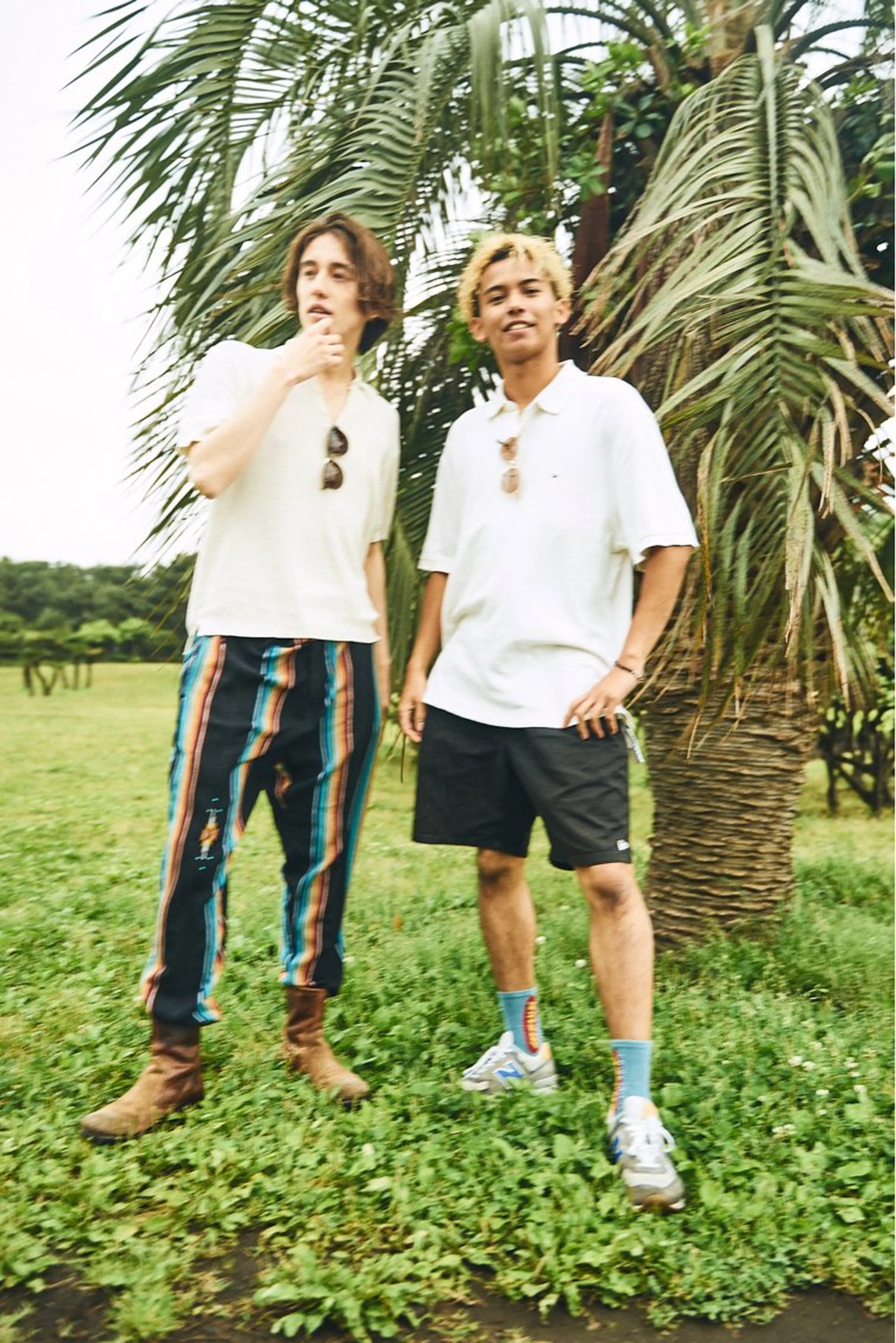 ショート カラー パーマ メンズ スキンフェード/パー マ/須田陸斗のヘアスタイル