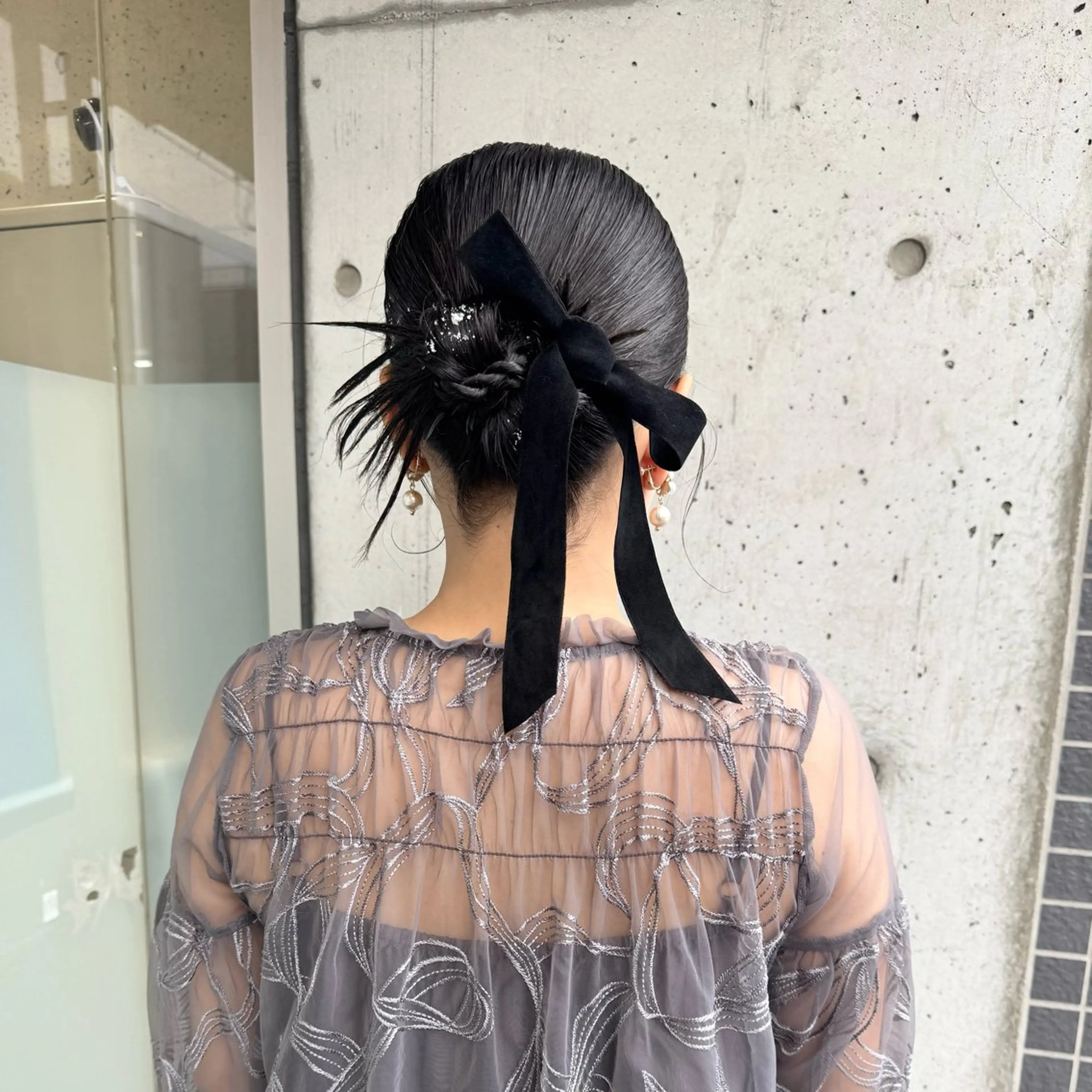 ミディアム ヘアセット 会田有紀 /切りっぱなしボブのヘアスタイル