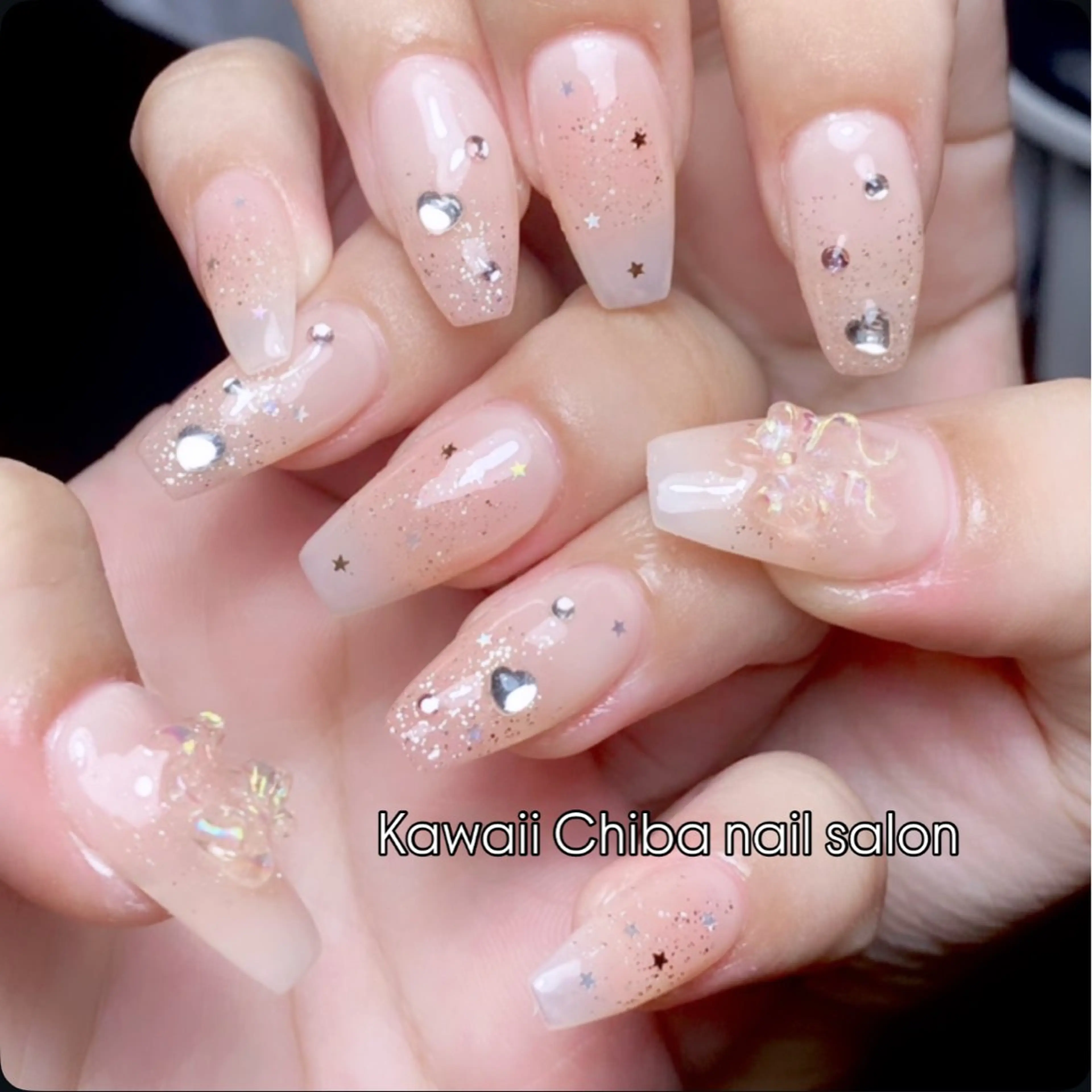 ネイル 長さ出し フレンチネイル ジェルネイル ガーリー 韓国ネイル Kawaii Chiba nailのネイルデザイン