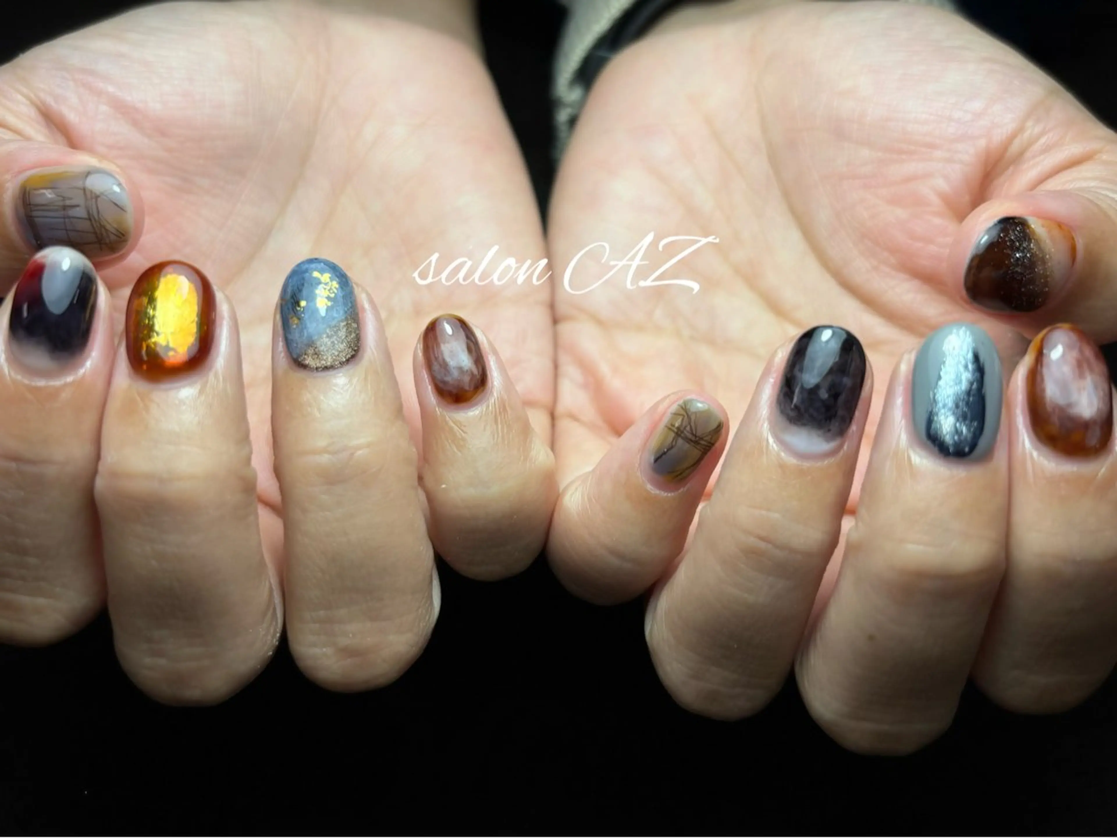 ネイル アートネイル 長さ出し フットネイル フレンチネイル ジェルネイル ハンドネイル salon AZのネイルデザイン