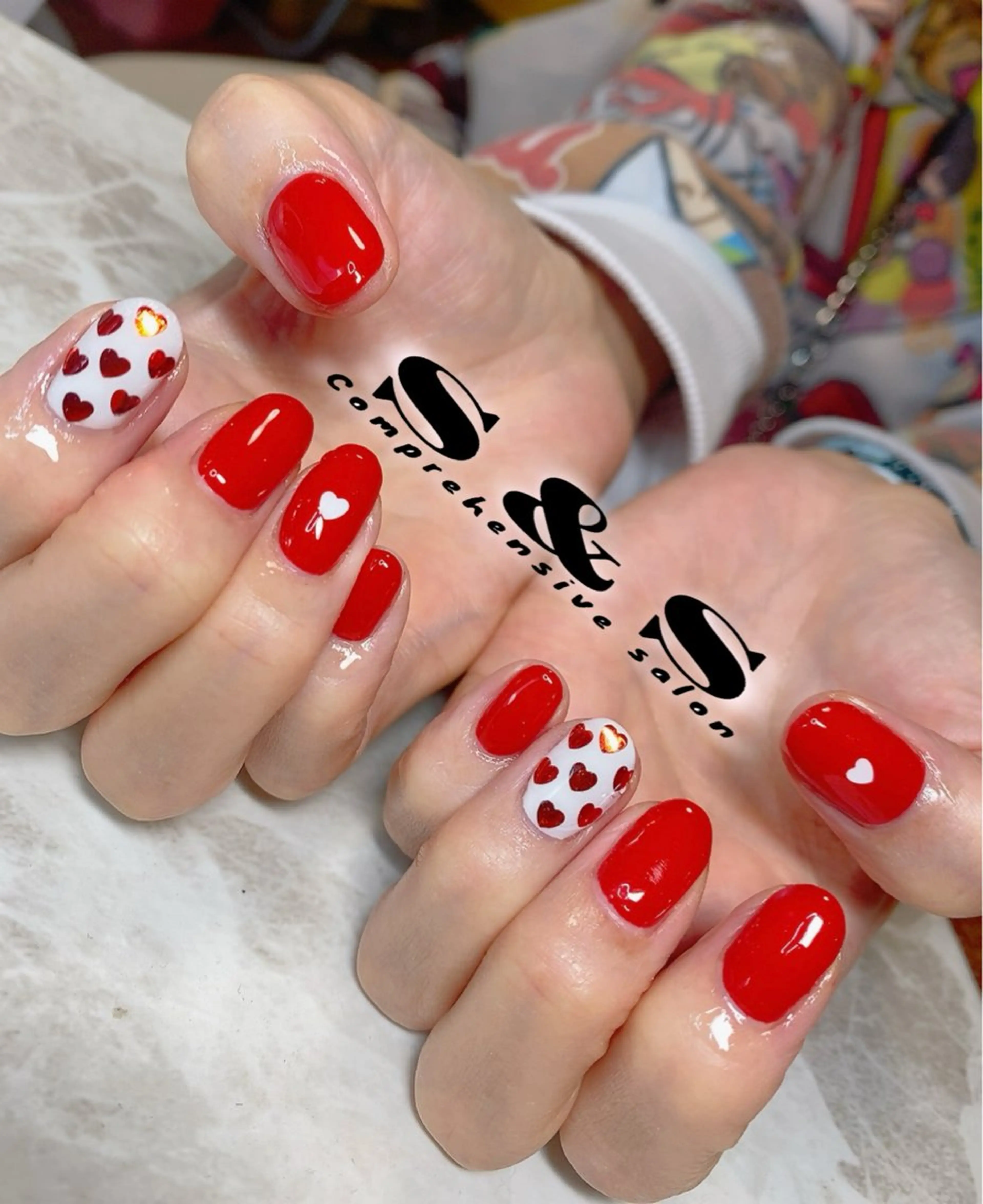 ネイル 長さ出し ハート メンズネイル 持ち込み スカルプネイル S&S 村田小百合のネイルデザイン