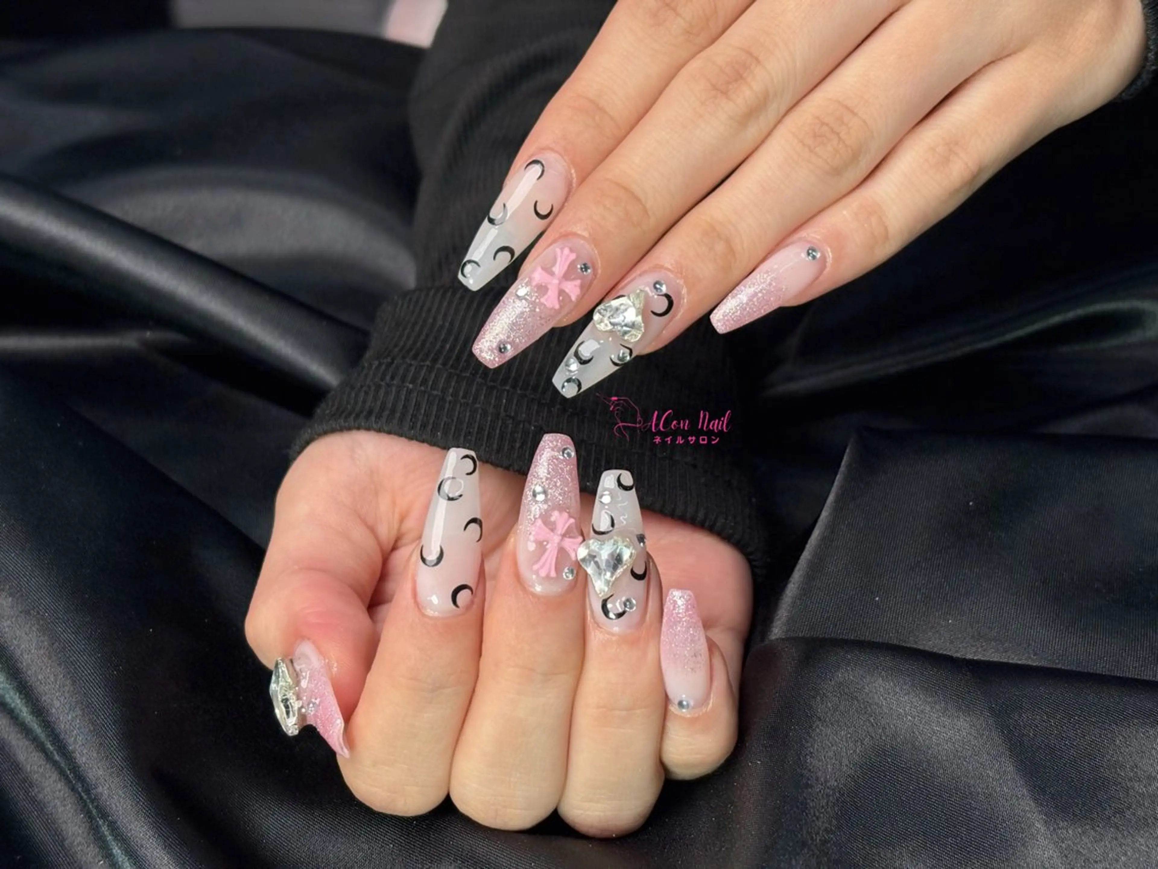 ネイル 桜ネイル 長さ出し フラワーネイル フレンチネイル ジェルネイル ハンドネイル AConNailSalon所属・ACon NailSalonのネイルデザイン