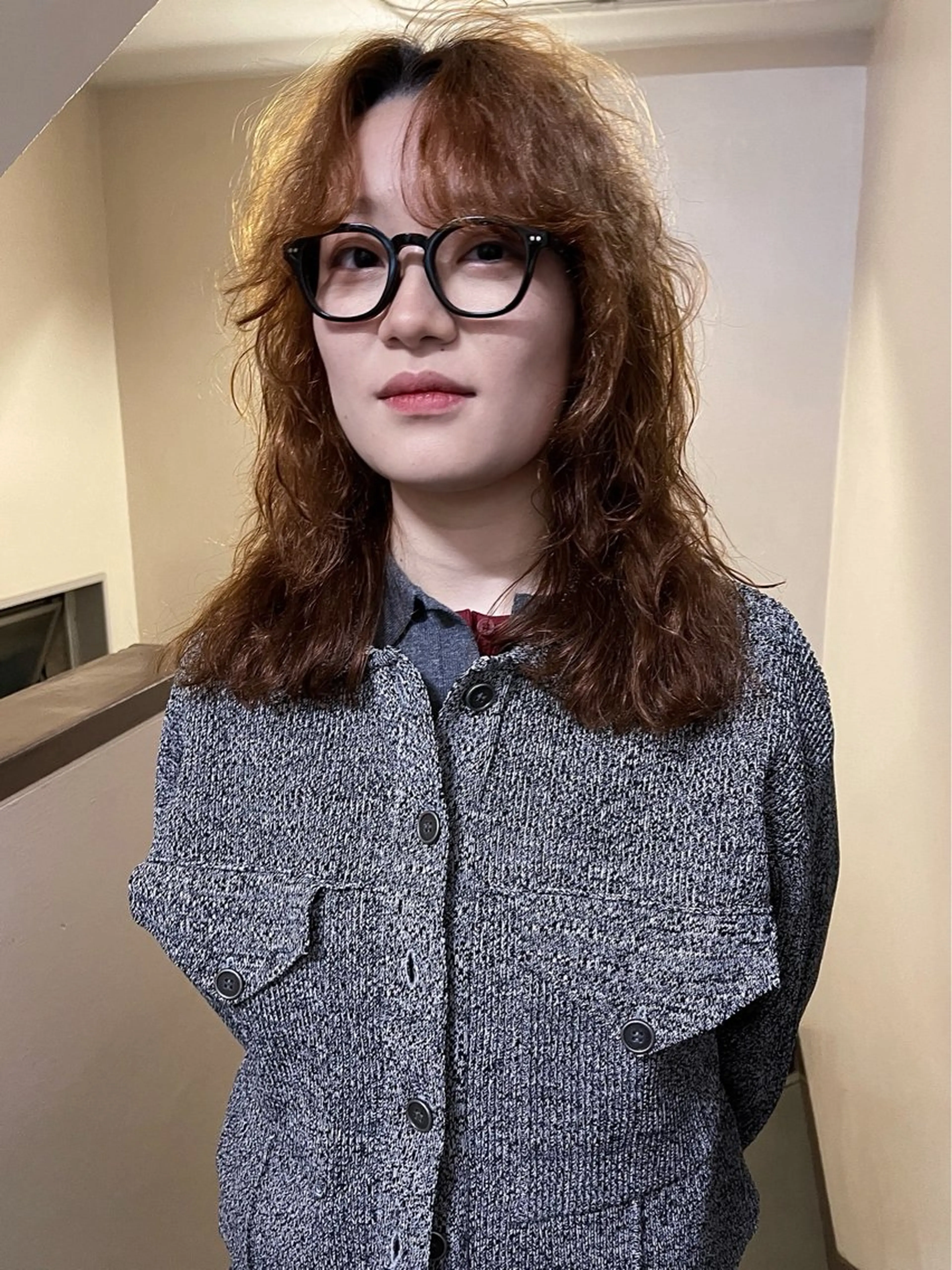 ミディアム パーマ カット パーマ トリートメント ヘアセット 安部佑哉/ハイトーン /レイヤー/グランジのヘアスタイル