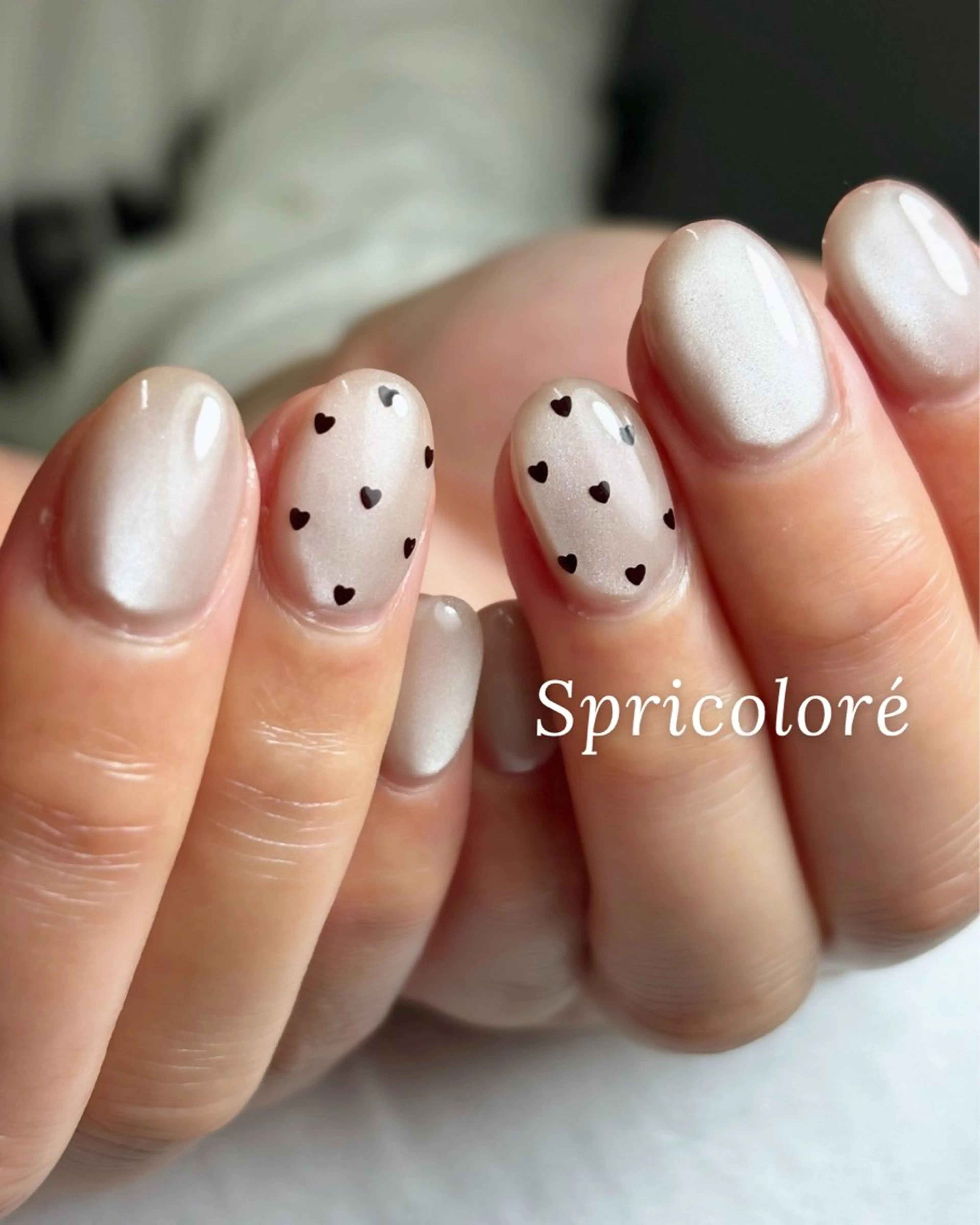 ネイル ハート マグネットネイル バレンタイン Spricoloré ／harunaのネイルデザイン