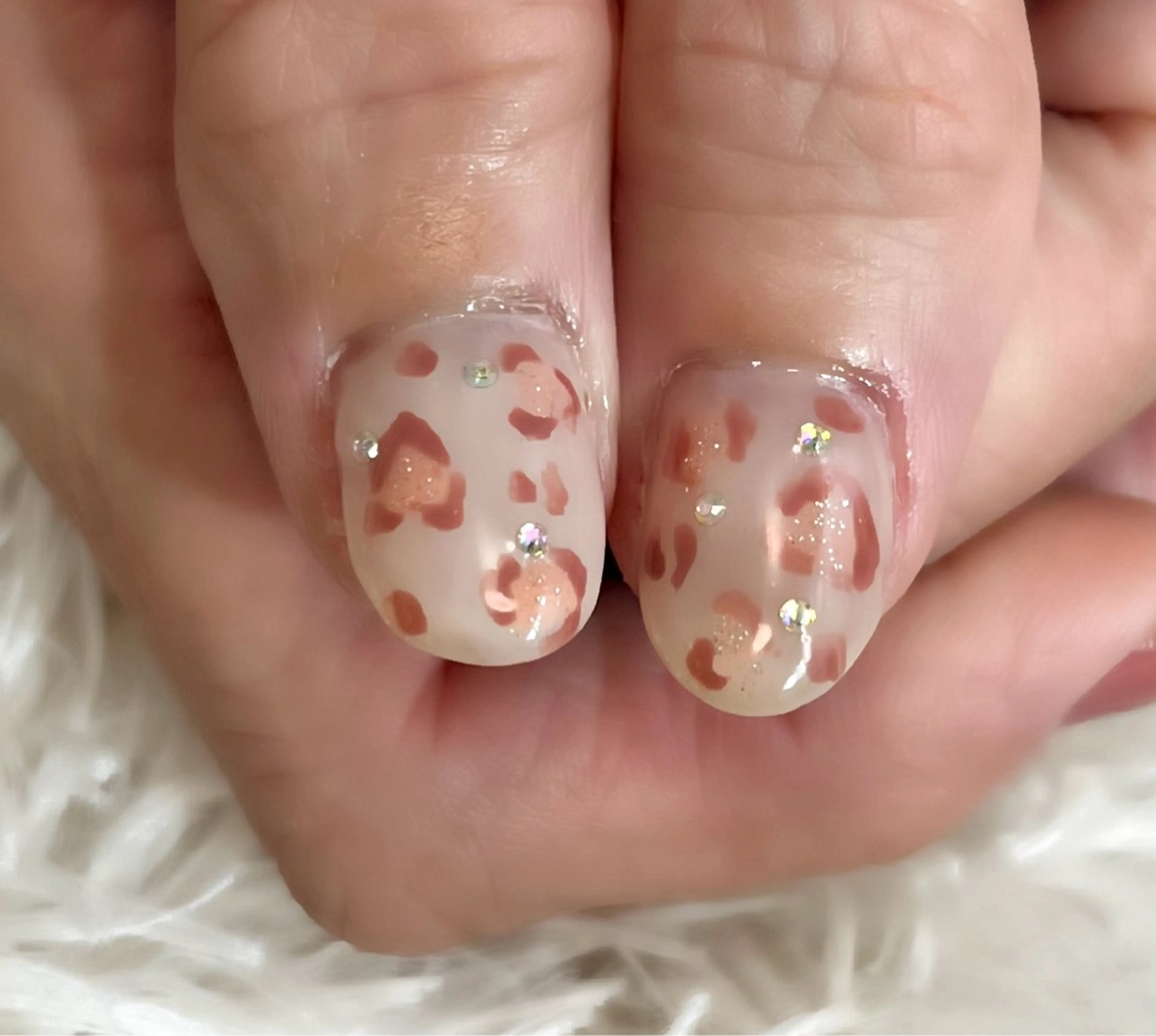 ネイル アニマル柄 ガーリー 島田 亜紀のネイルデザイン