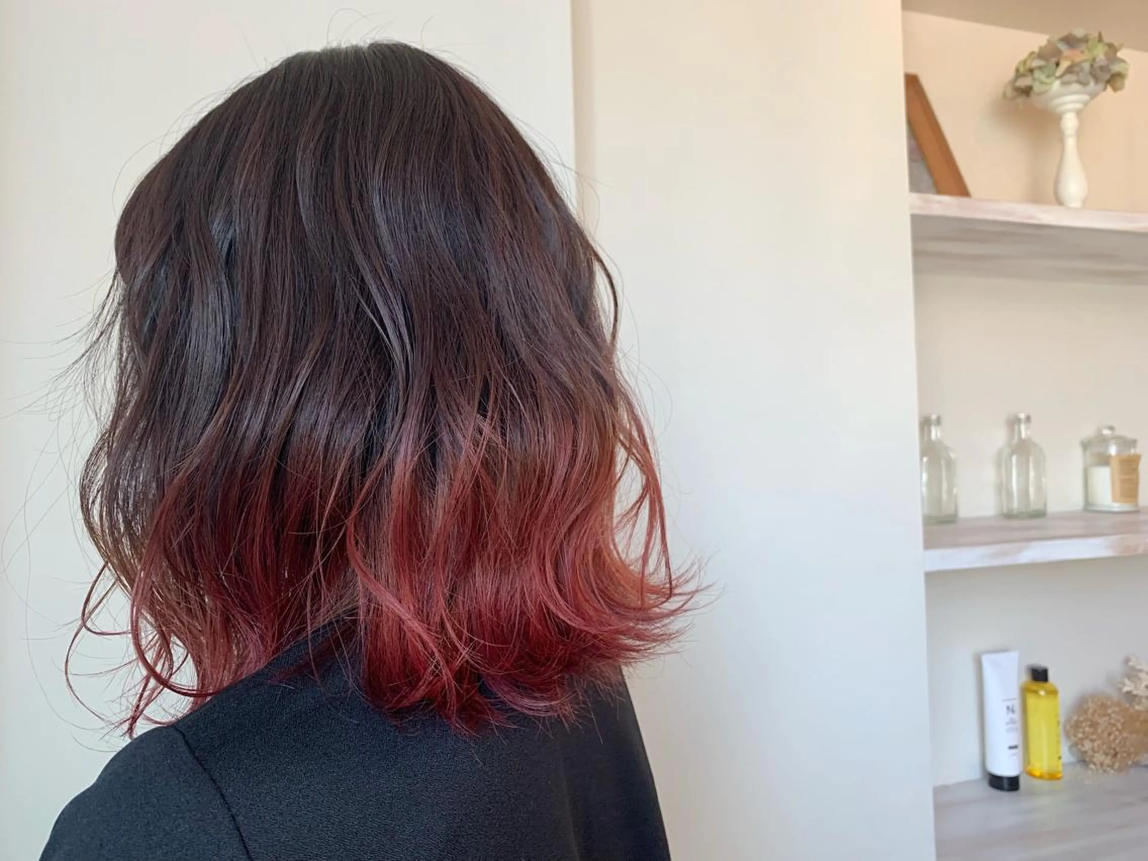 ミディアム カラー グラデーションカラー ヘアカラー ボブウルフ／ボブ Satsuki【名駅のヘアスタイル