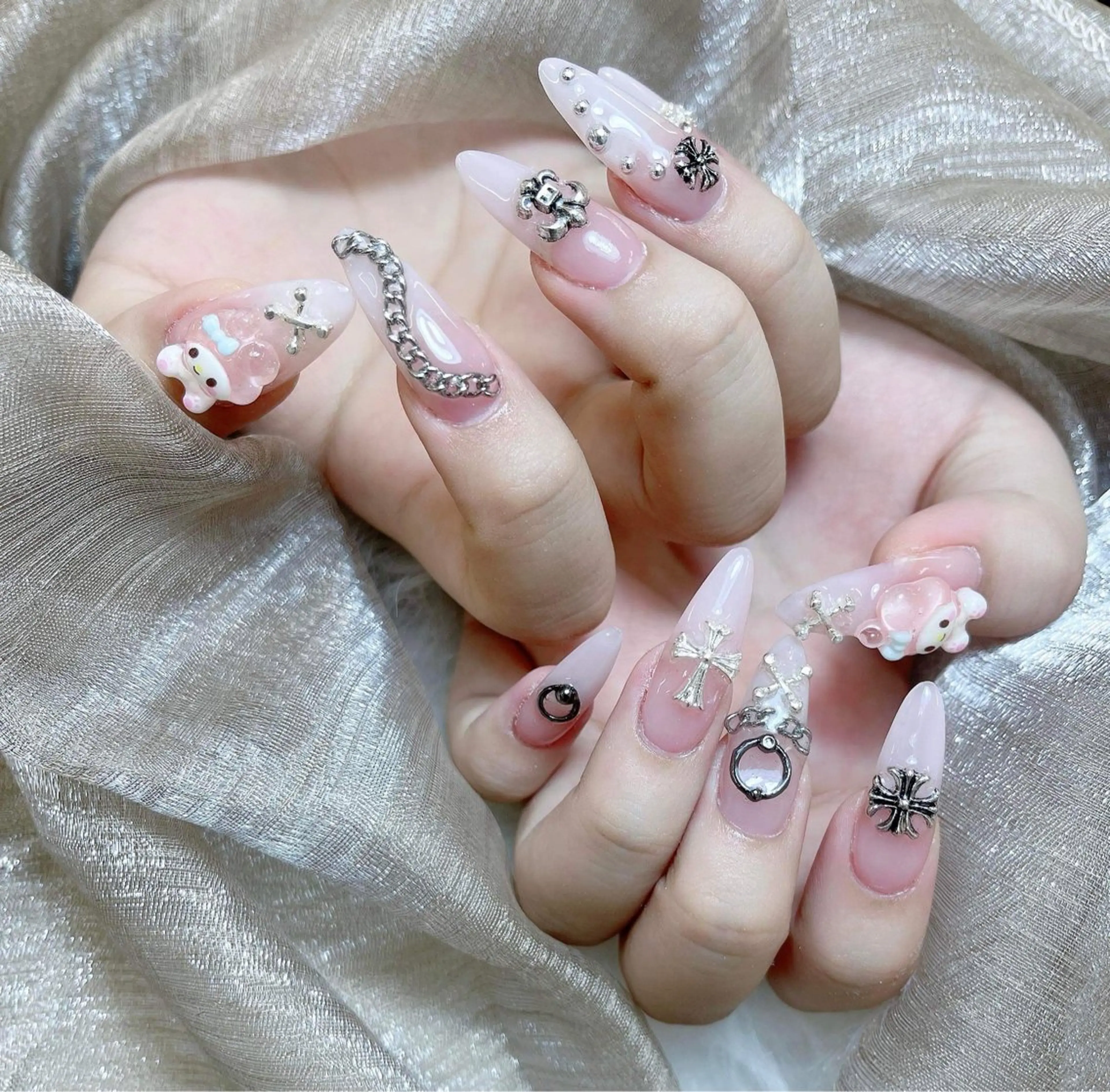 ネイル アートネイル フレンチネイル ジェルネイル 韓国ネイル マグネットネイル Lenie Shinokuboのネイルデザイン