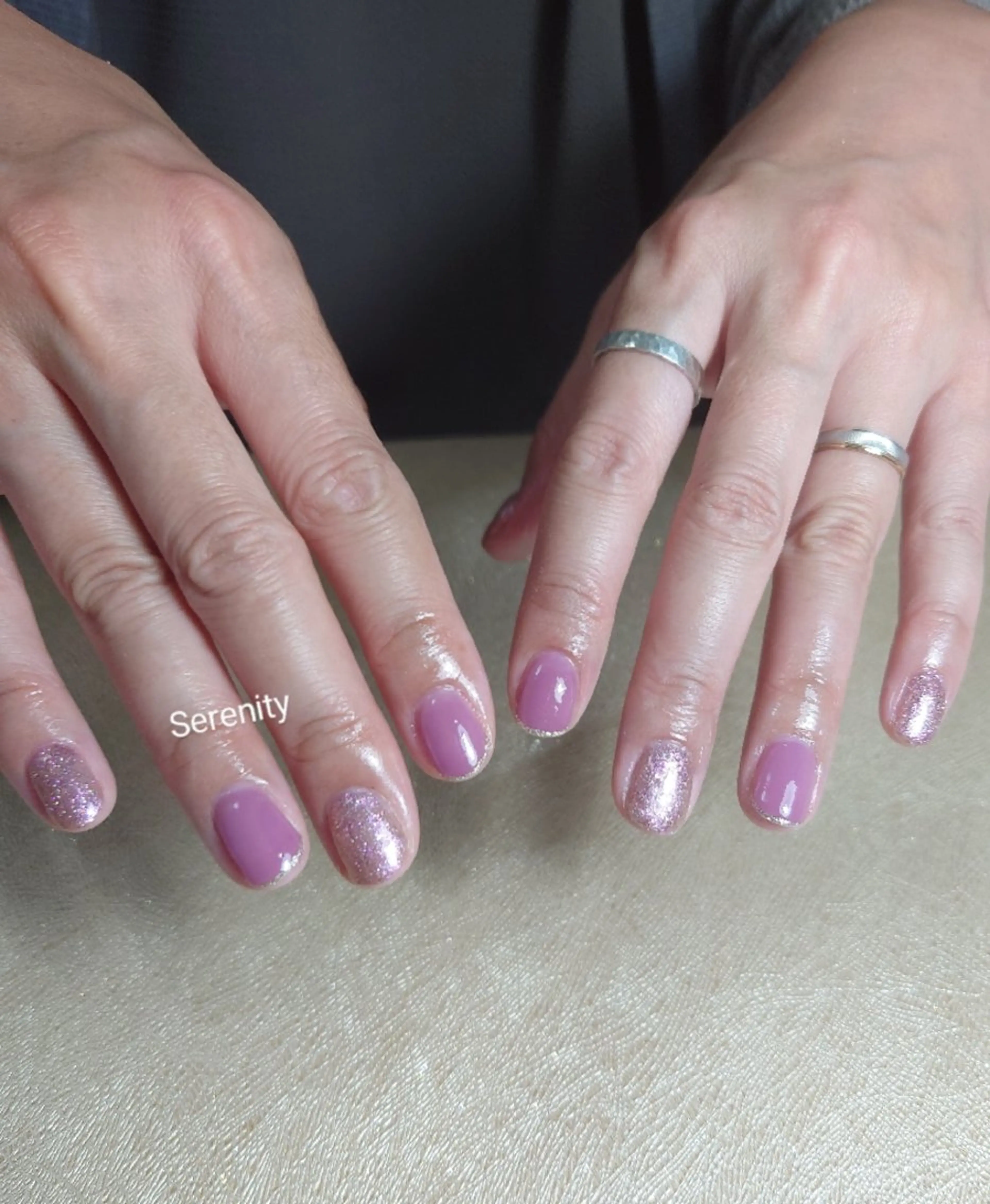 ネイル ラメ(グリッター) パープル シンプルネイル 春ネイル nail  serenityのネイルデザイン