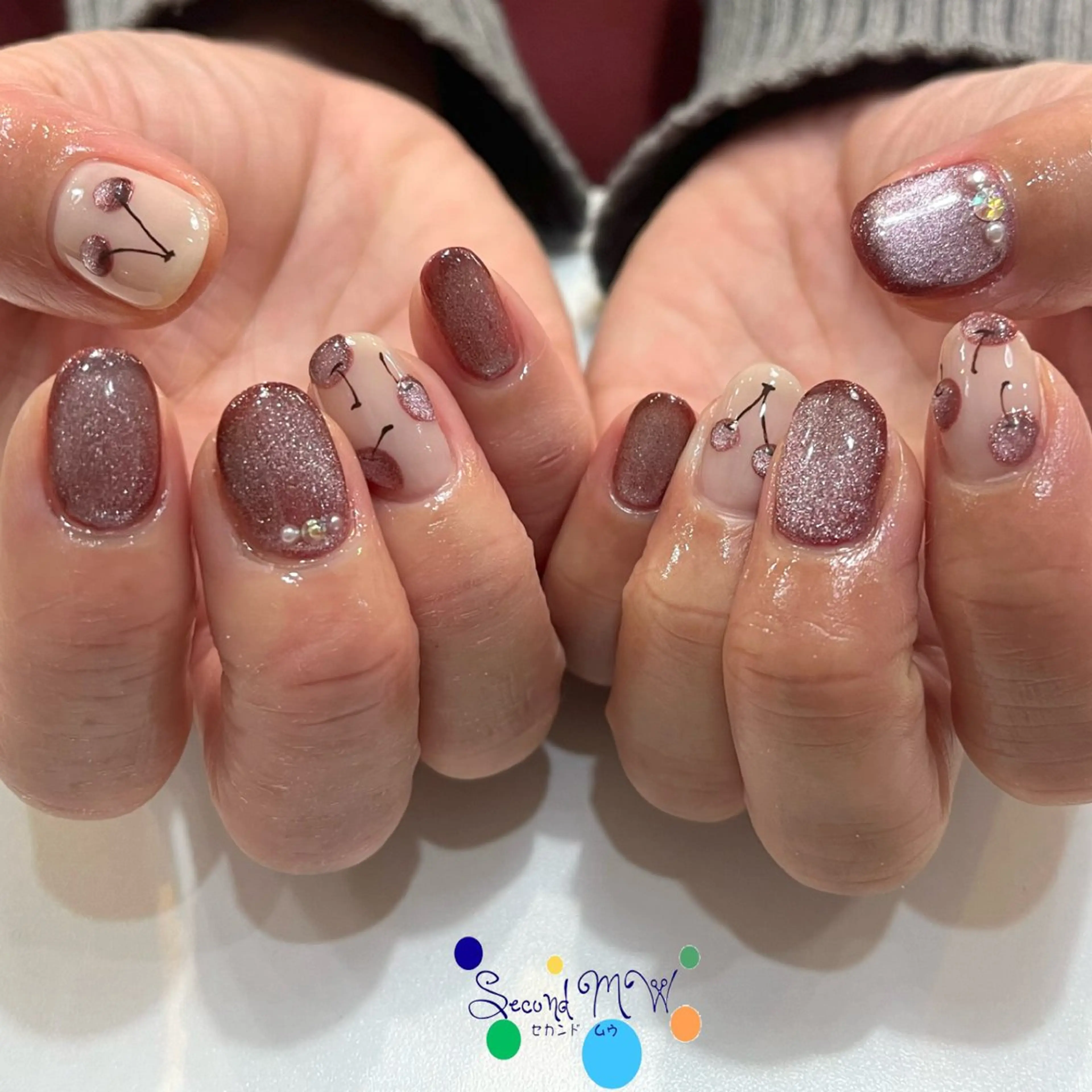 ネイル マグネットネイル ピンク 春ネイル Second   MW所属・SecondMW _nail 　川連のネイルデザイン