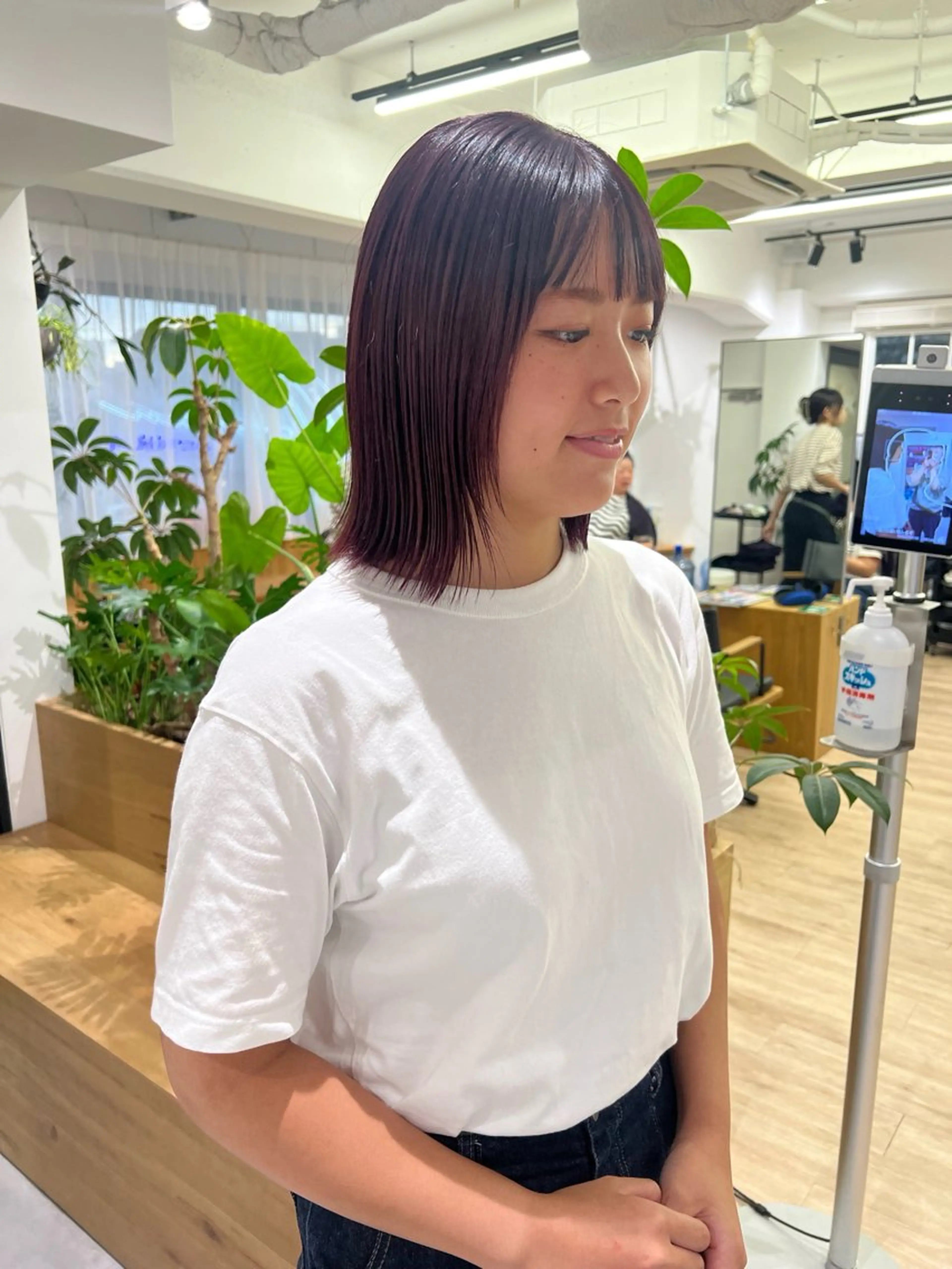 ミディアム カット ヘアカラー トリートメント 田中 愛梨のヘアスタイル