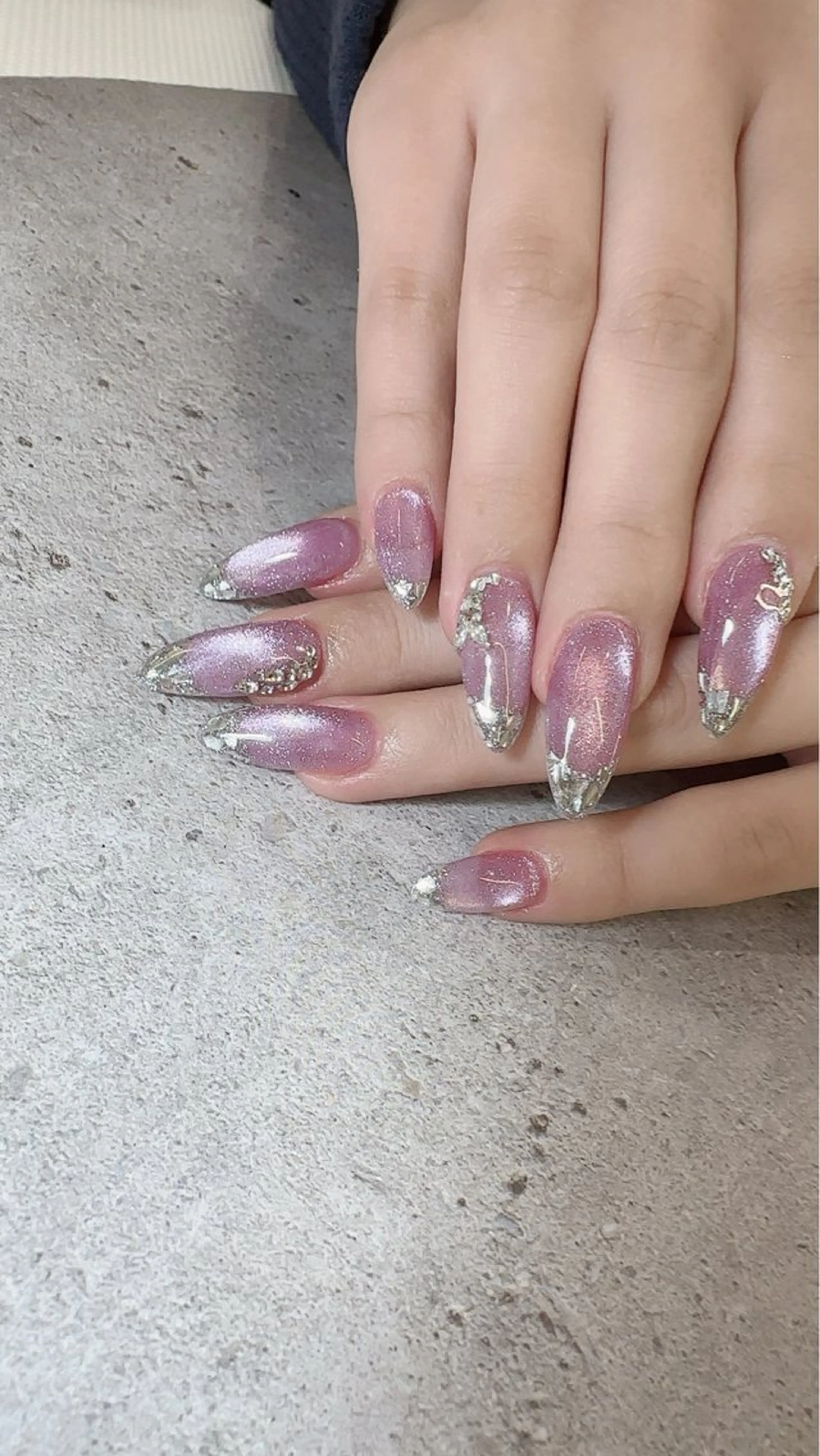 ネイル フレンチネイル ガラスフレンチ 韓国ネイル ワンホンネイル ハンドネイル nail salon    Mimiy..所属・Nailsalon Mimiy..♡のネイルデザイン