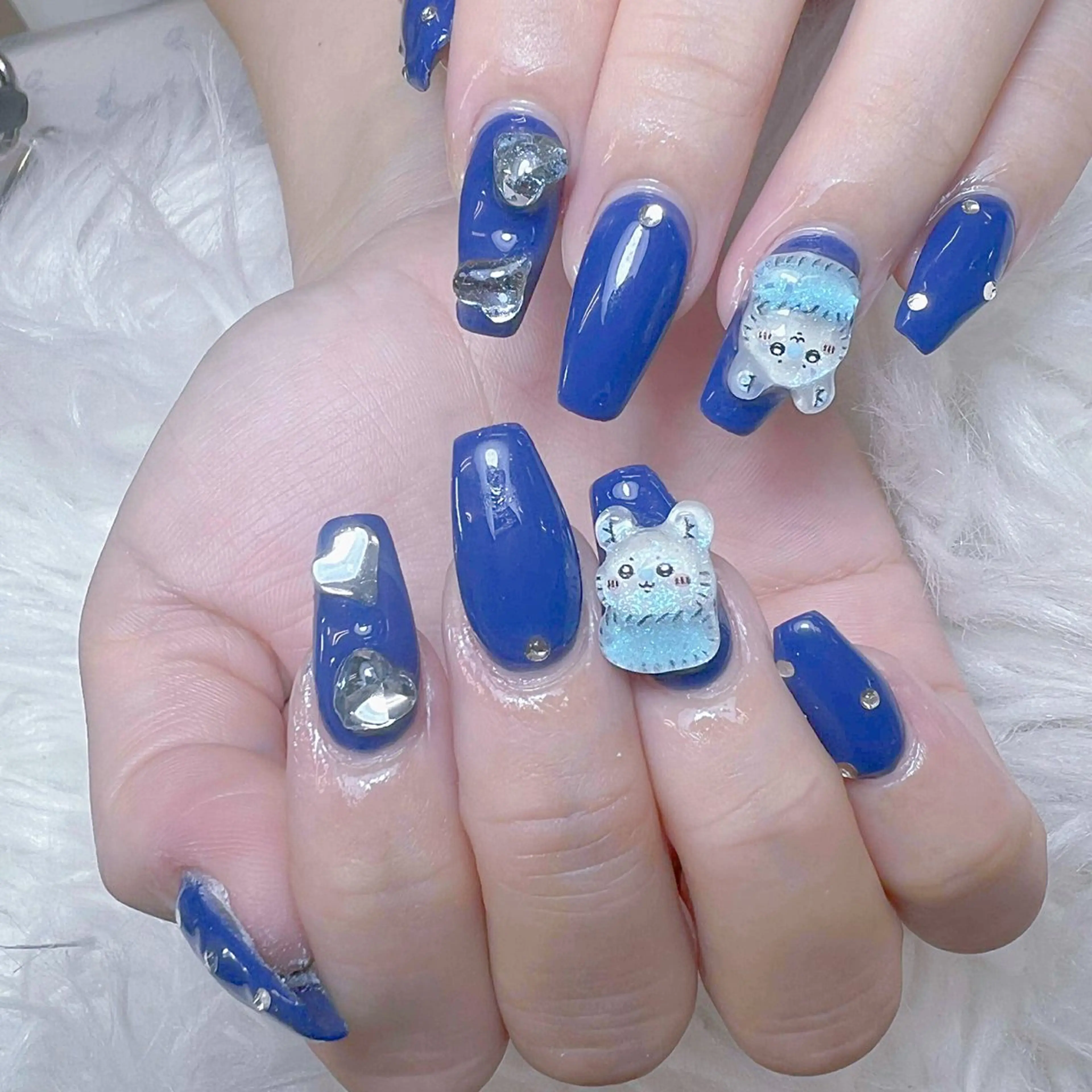 ネイル チークネイル 長さ出し フットネイル マグネットネイル 持ち込み ハンドネイル ANH NAIL ゴテゴテ専門店💎のネイルデザイン