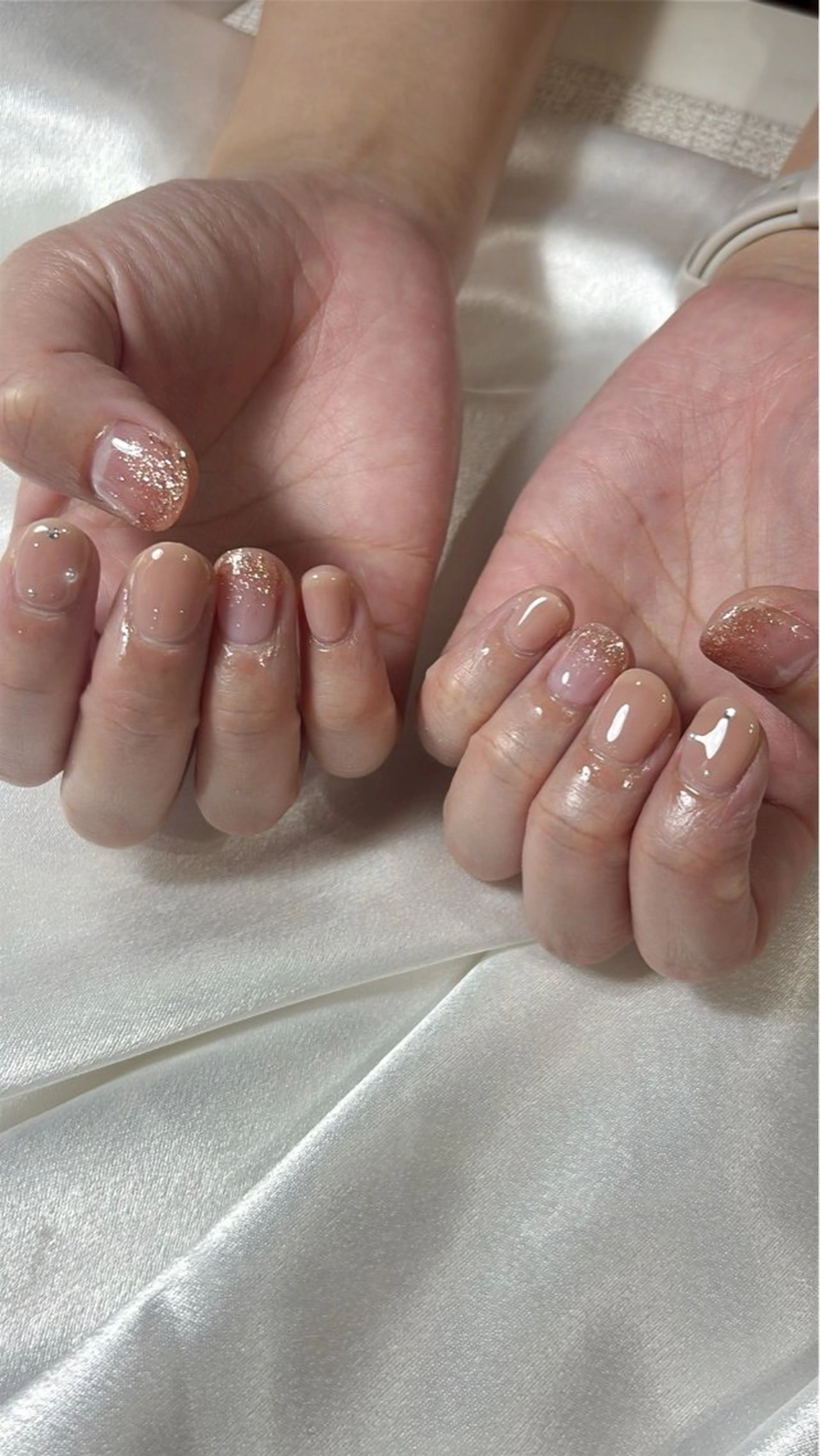 ネイル オーロラネイル 桜ネイル フラワーネイル フットネイル フレンチネイル ハンドネイル kikinail 溝の口のネイルデザイン