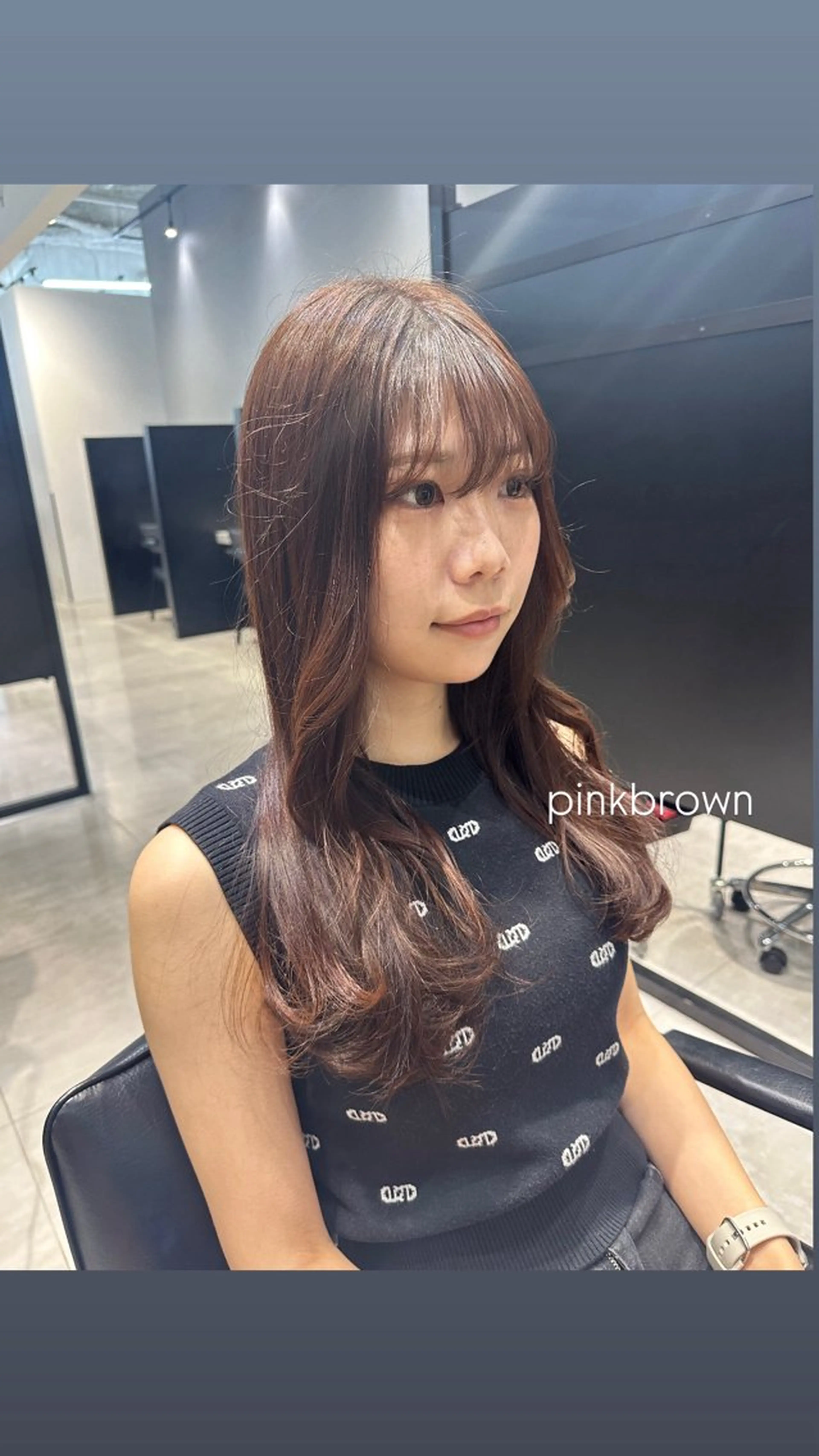 ロング カラー ブラウンカラー ケアカラー ピンクカラー ピンクブラウン ロング カット ヘアカラー GO TODAY SHAiRE SALON所属・天野 瑠真のヘアスタイル