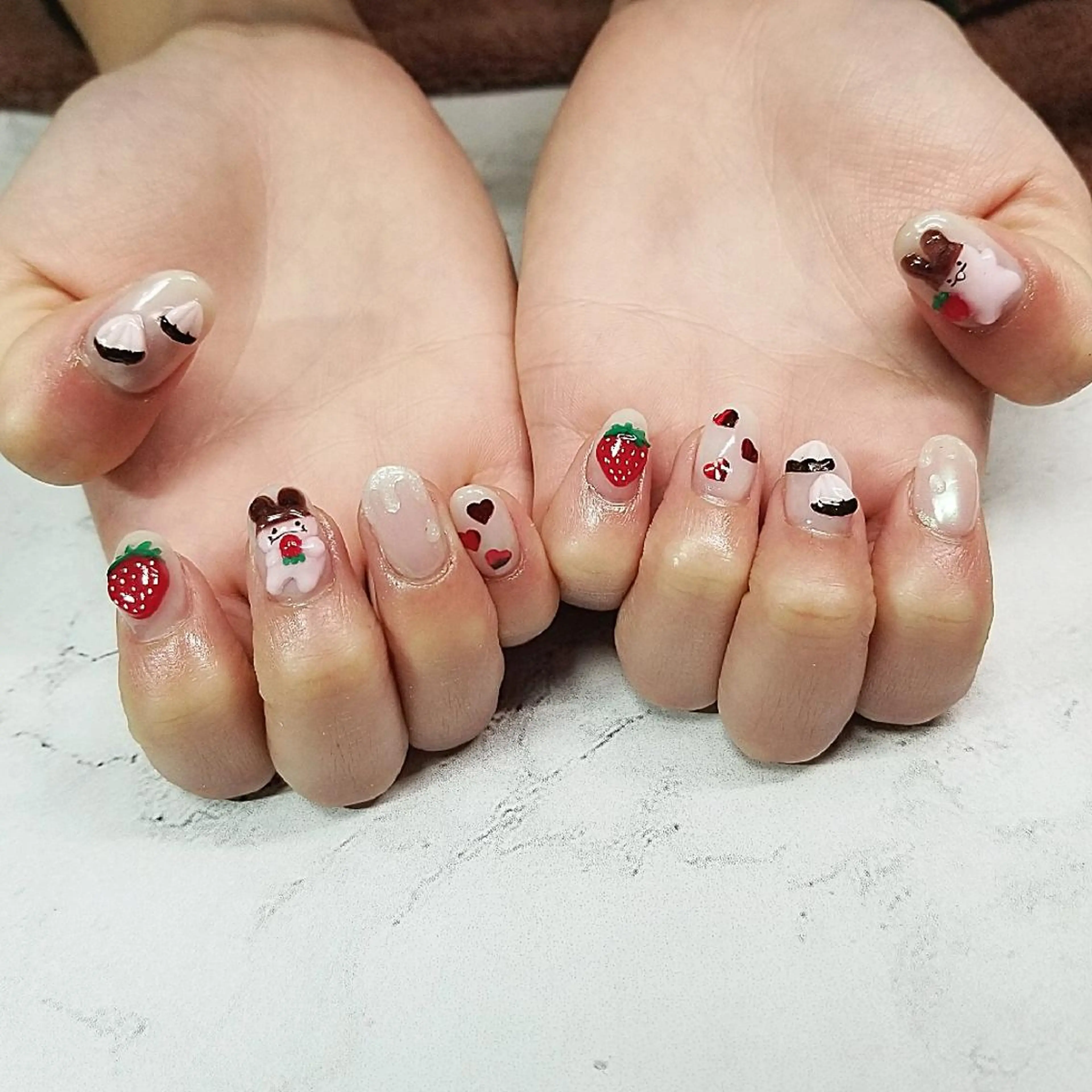 ネイル バレンタイン ハンドネイル 博多ネイル ｍｉｍｉのネイルデザイン