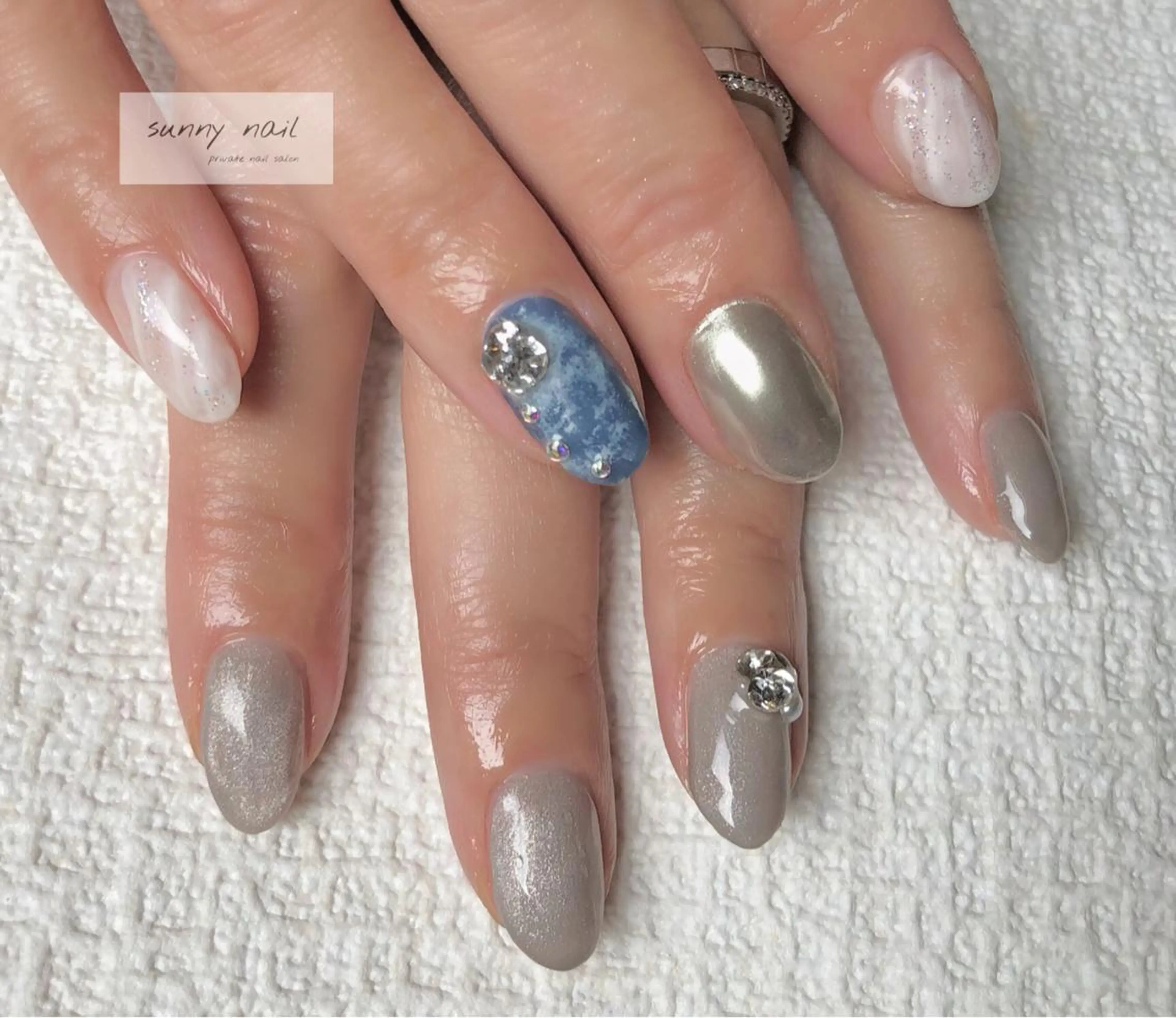 ネイル カジュアル ジェルネイル マグネットネイル おそろいネイル ニュアンスネイル sunny nailのネイルデザイン